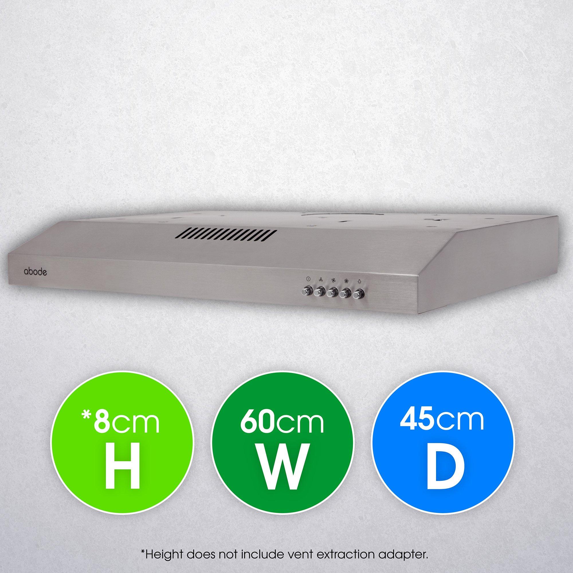 Stainless Steel - Abode - A60VSRCH0B1SS 60cm Manual Visor Cooker Hood - 2