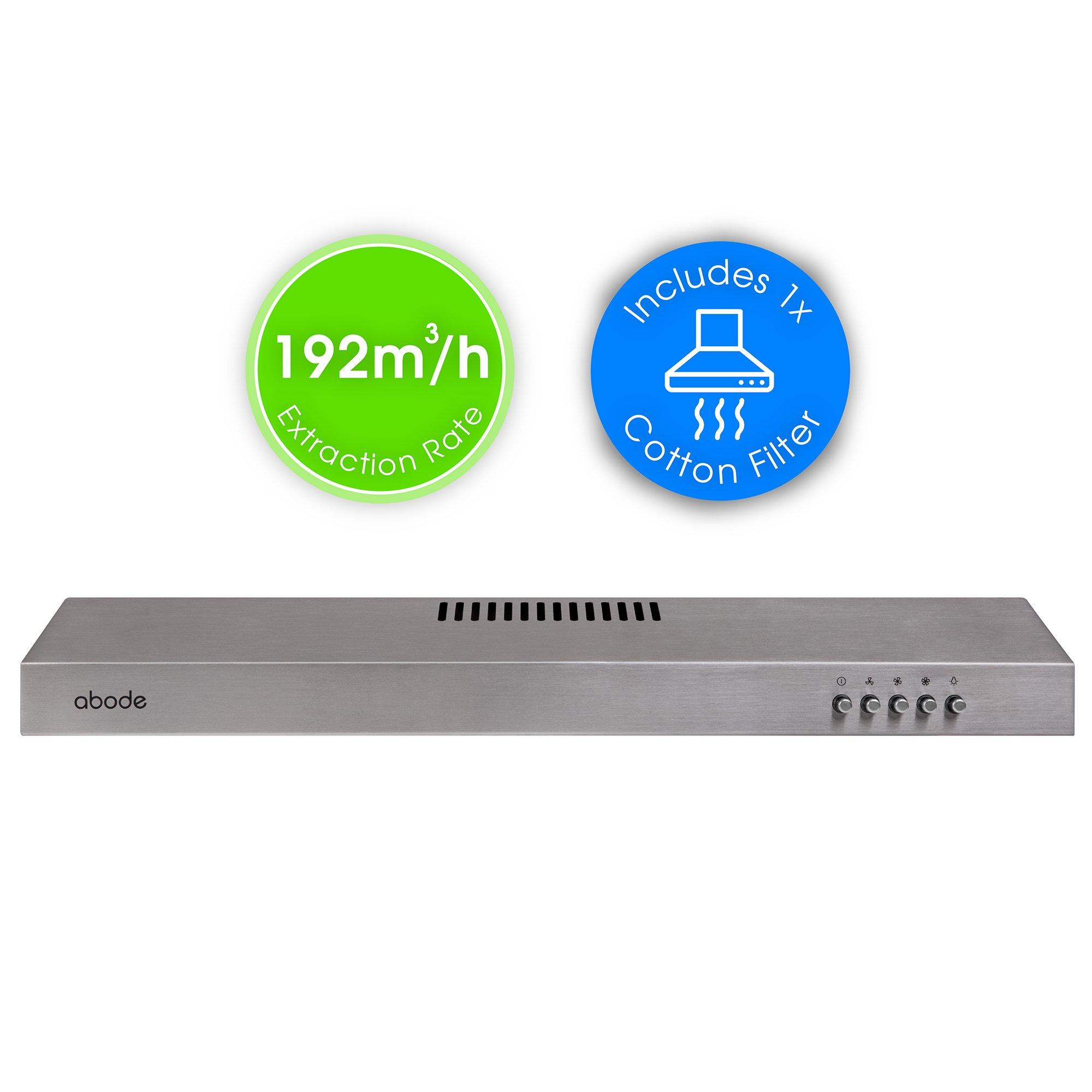 Stainless Steel - Abode - A60VSRCH0B1SS 60cm Manual Visor Cooker Hood - 3