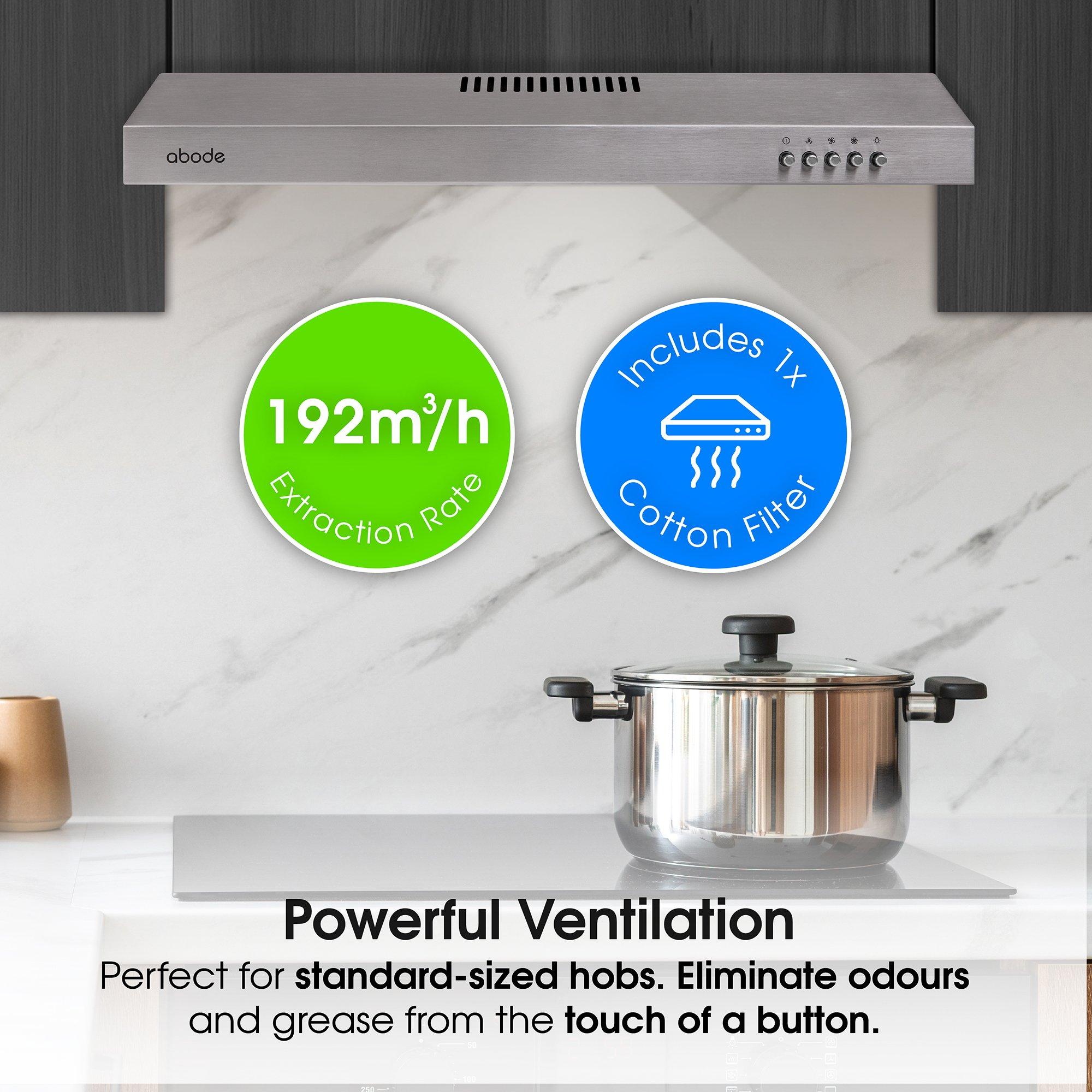 Stainless Steel - Abode - A60VSRCH0B1SS 60cm Manual Visor Cooker Hood - 4
