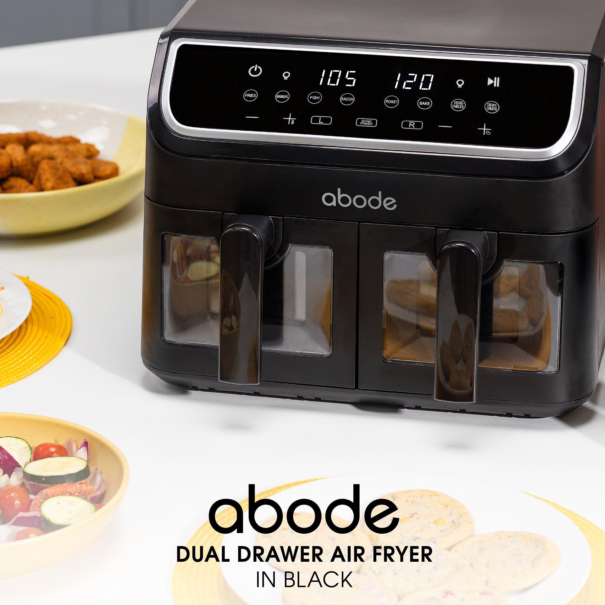 Black - Abode - AAF9000 9L Touch Control Dual Drawer Air Fryer - 4