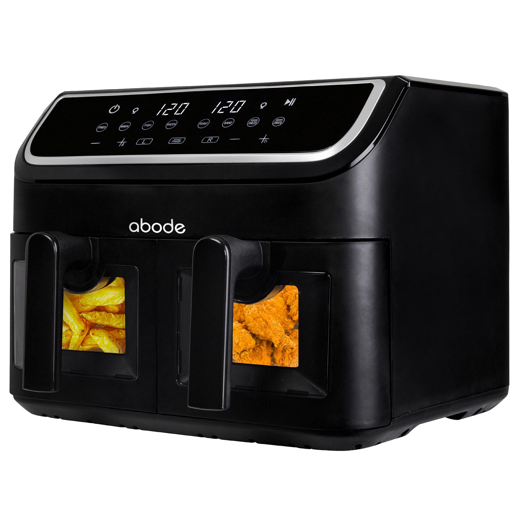 Black - Abode - AAF9000 9L Touch Control Dual Drawer Air Fryer - 10
