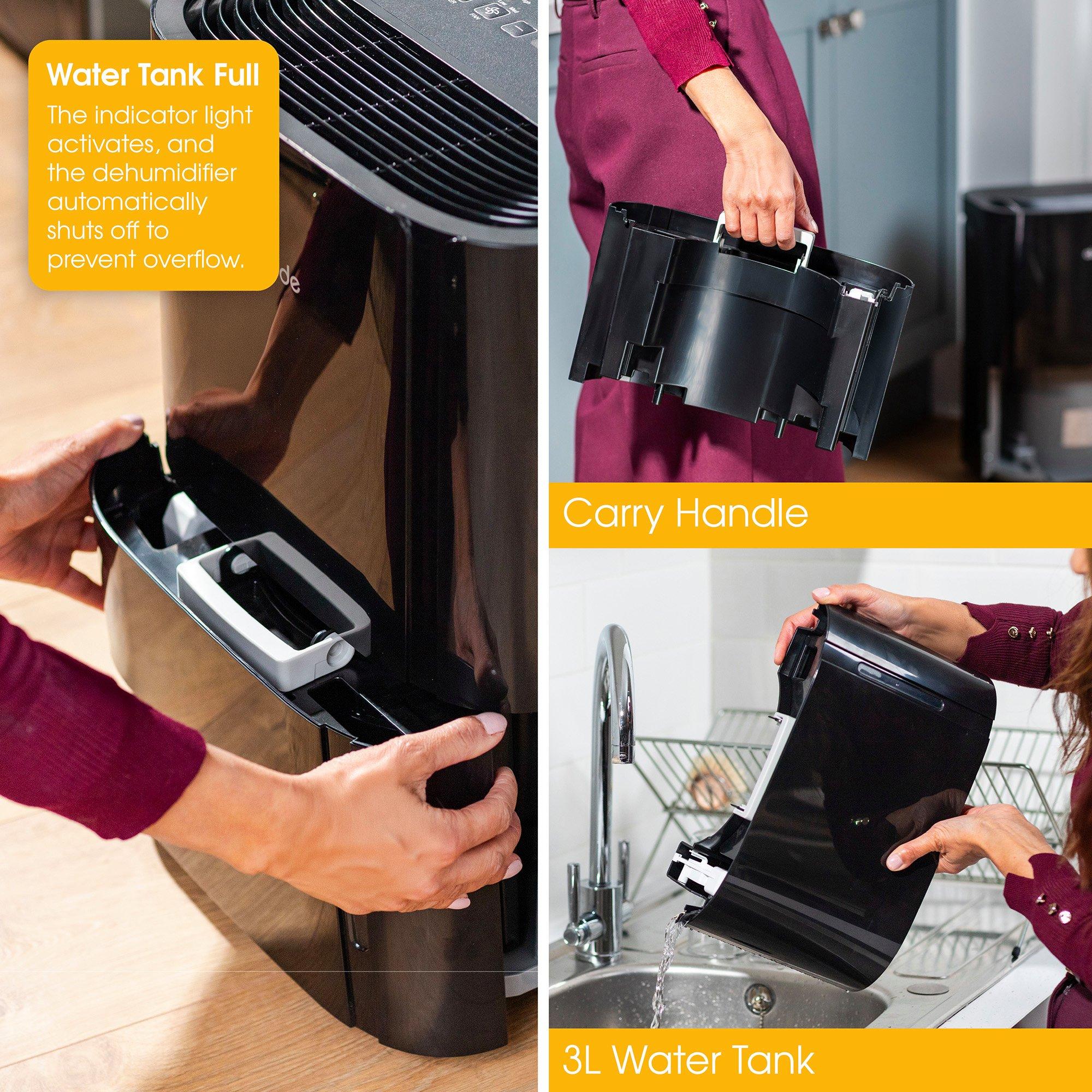 Black - Abode - ADH1601B 16L Dehumidifier in Black - 4