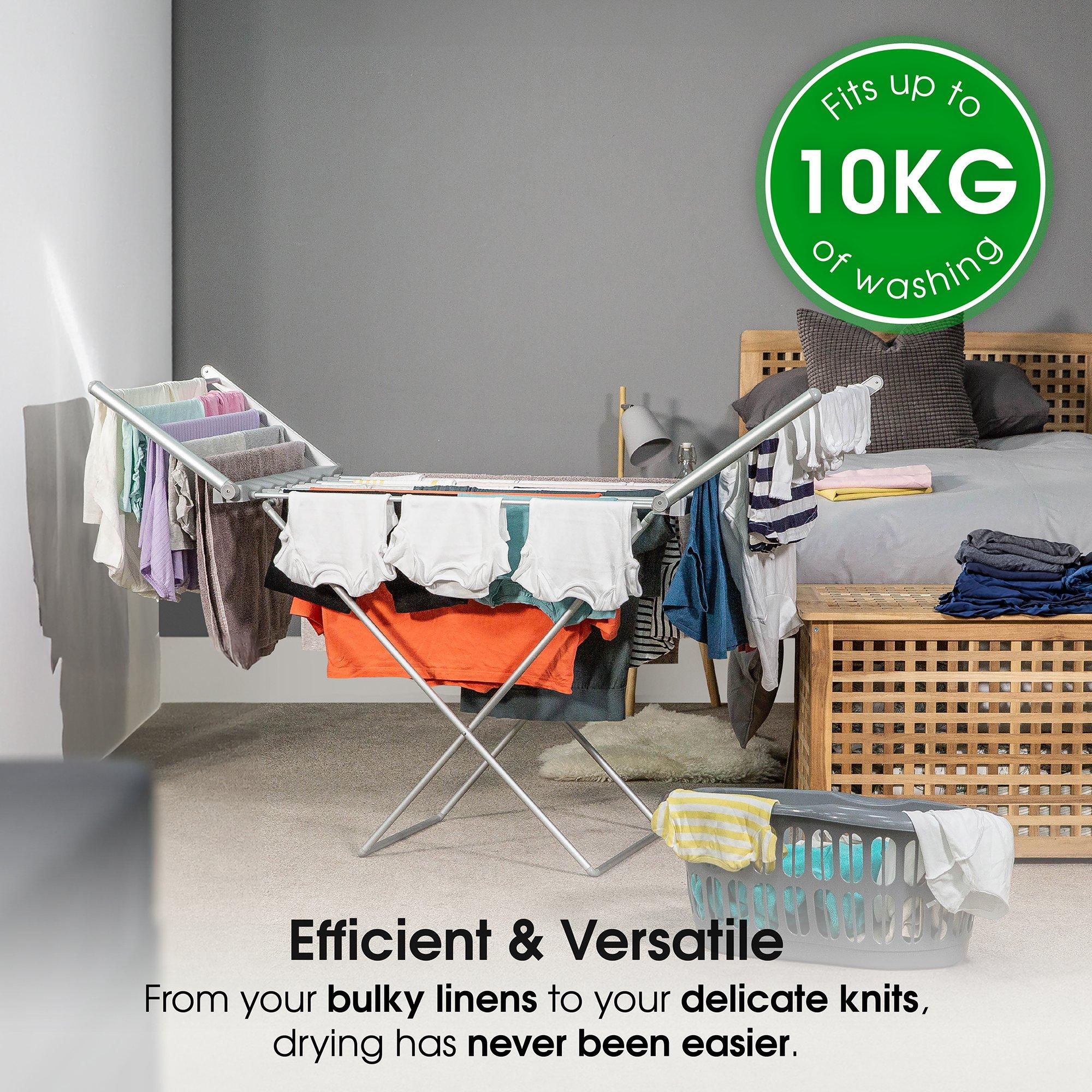 Silver - Abode - AECHD2001 Electric Clothes Horse Dryer - Silver - 7