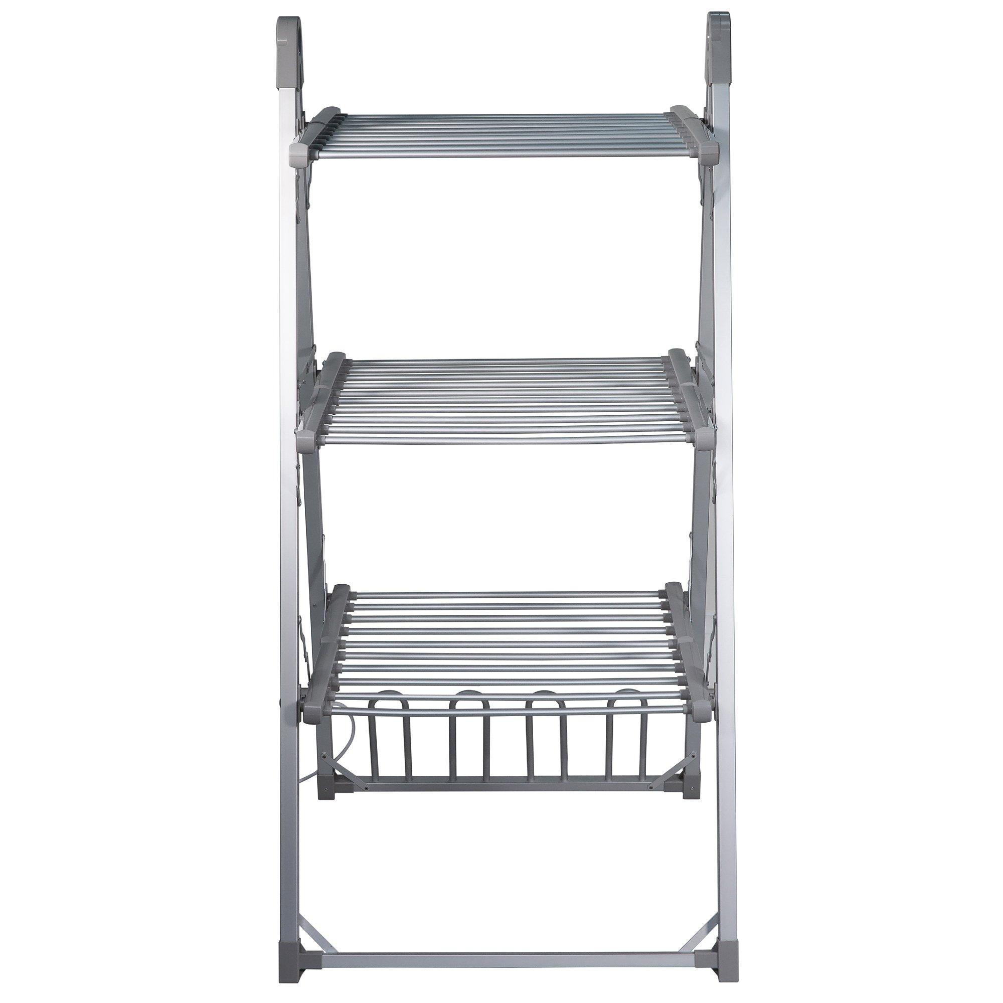 Silver - Abode - AECRD2002 Electric Clothes Dryer with Shoe Rails - 1