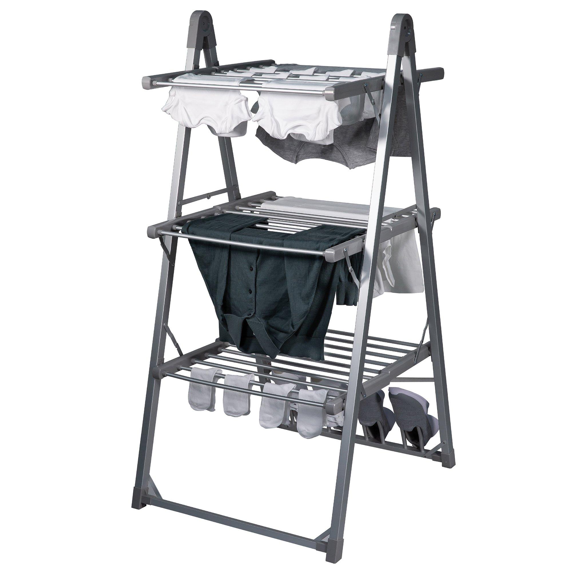 Silver - Abode - AECRD2002 Electric Clothes Dryer with Shoe Rails - 8