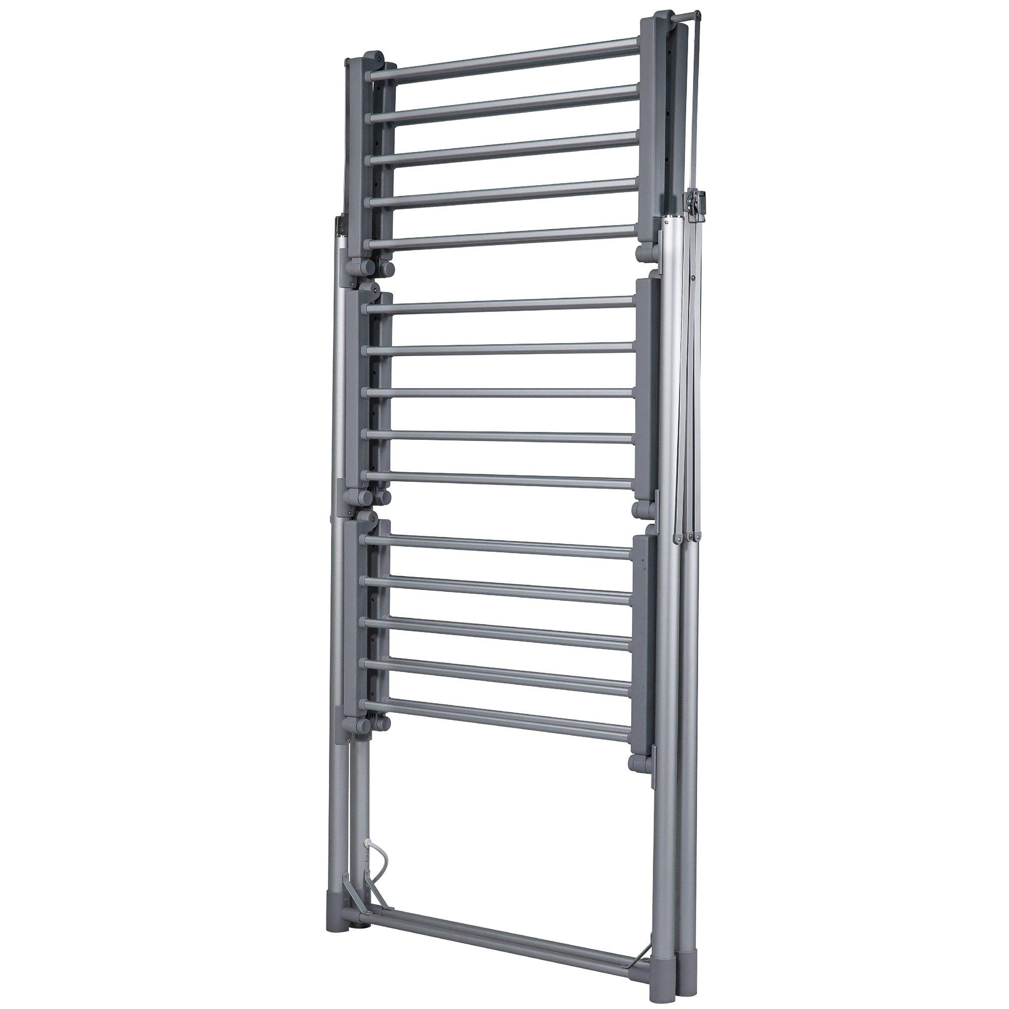 Silver - Abode - AECRD2003 3 Tiered Foldable Electric Airer- Silver - 9