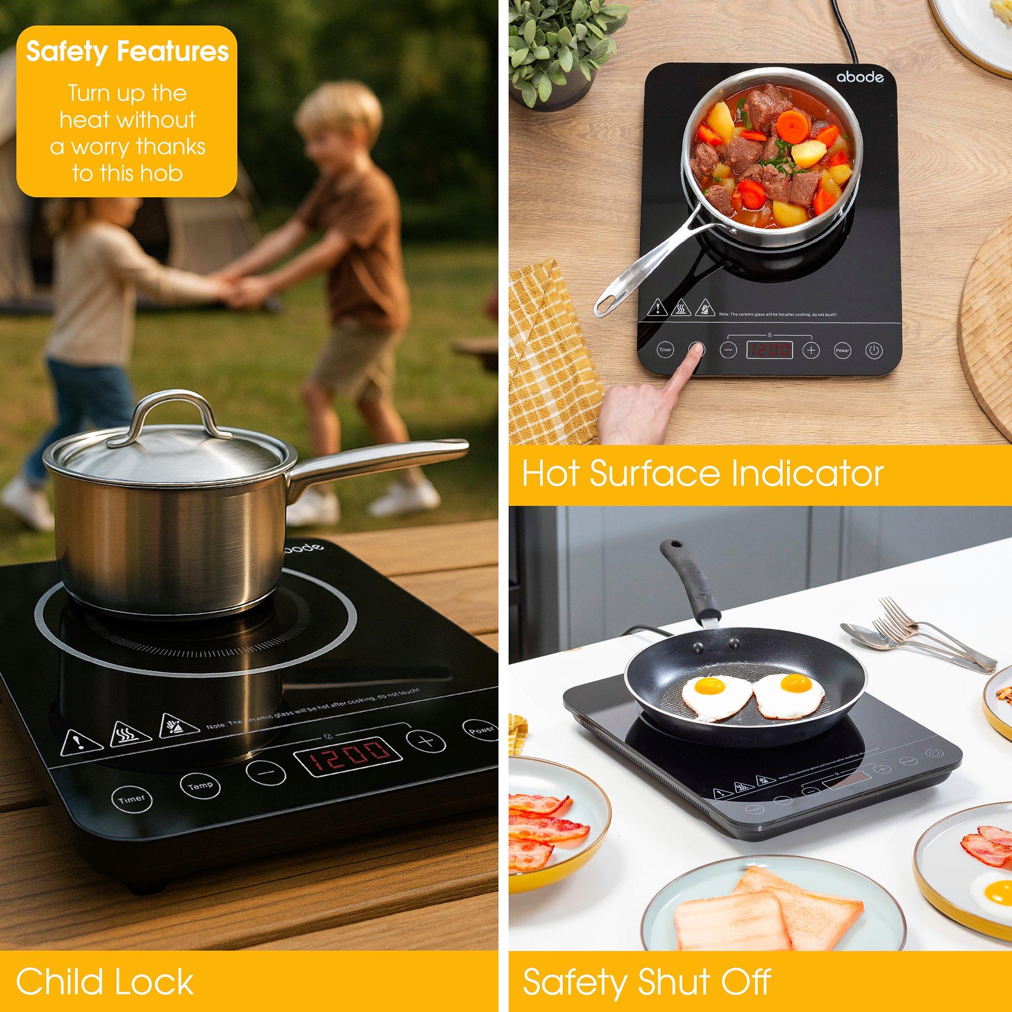 Black - Abode - AINDH1002 Single Induction Hob in Black - 8