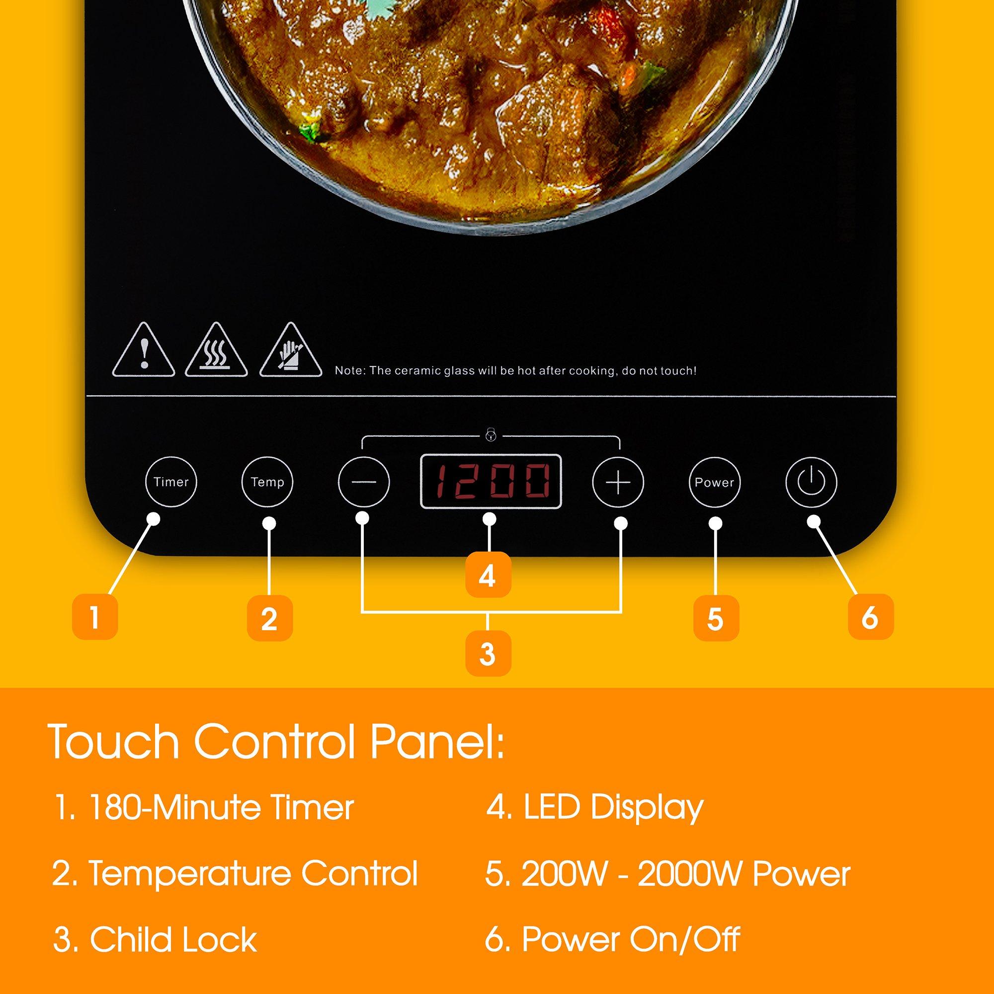 Black - Abode - AINDH1002 Single Induction Hob in Black - 9