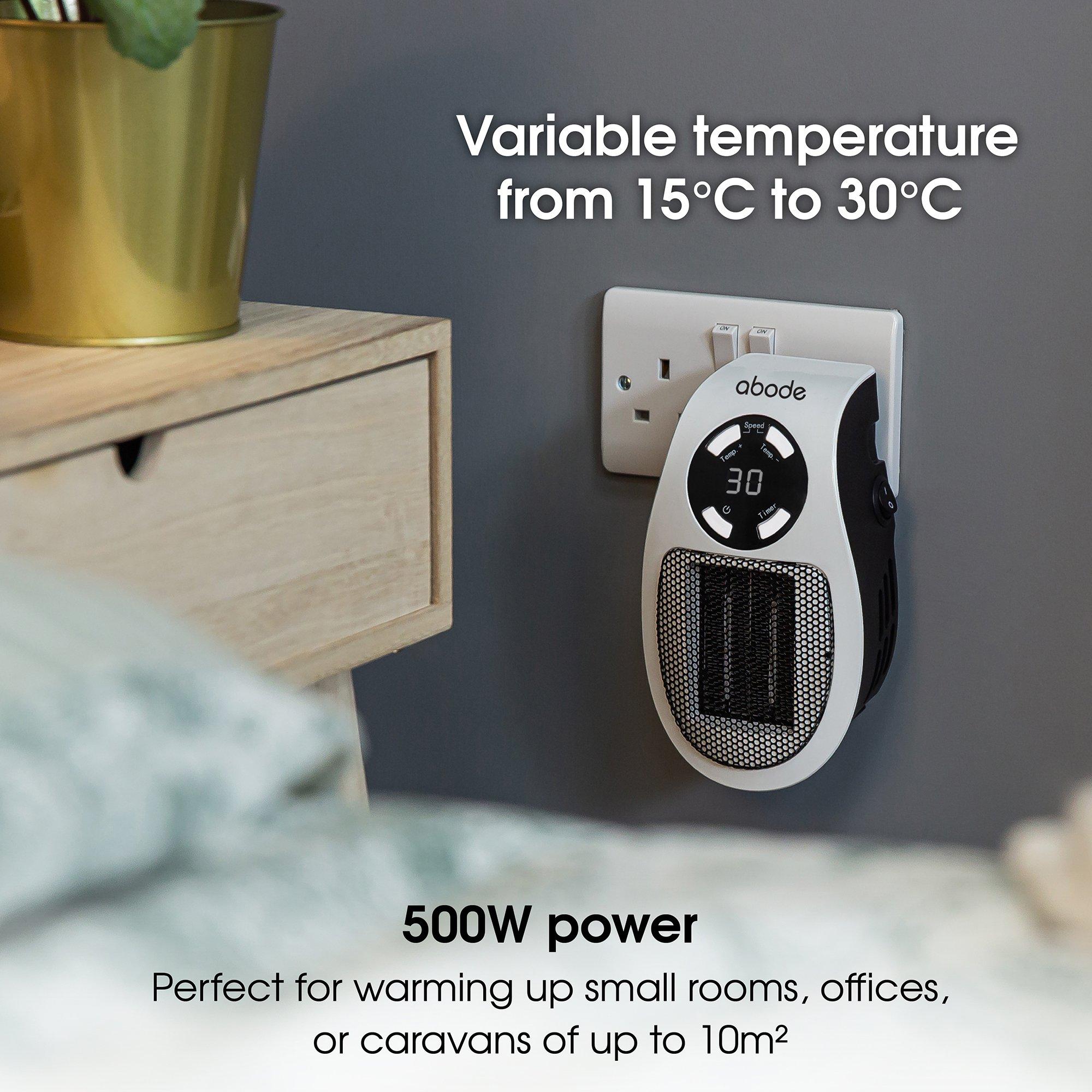 White - Abode - APH1001 Ceramic Plug-in Heater in White - 5