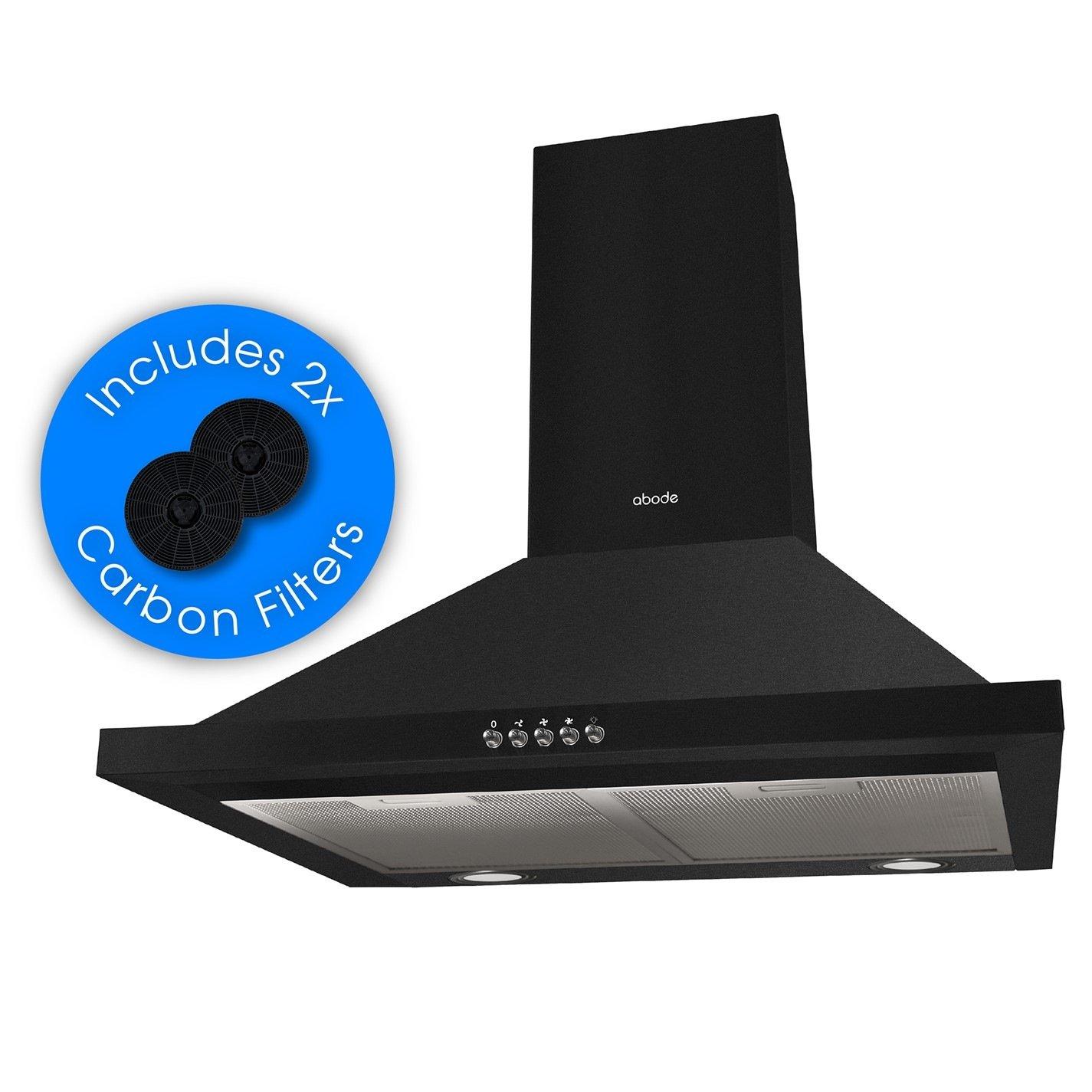 Black - Abode - ASCH6031B 60cm Chimney Cooker Hood - Black - 6