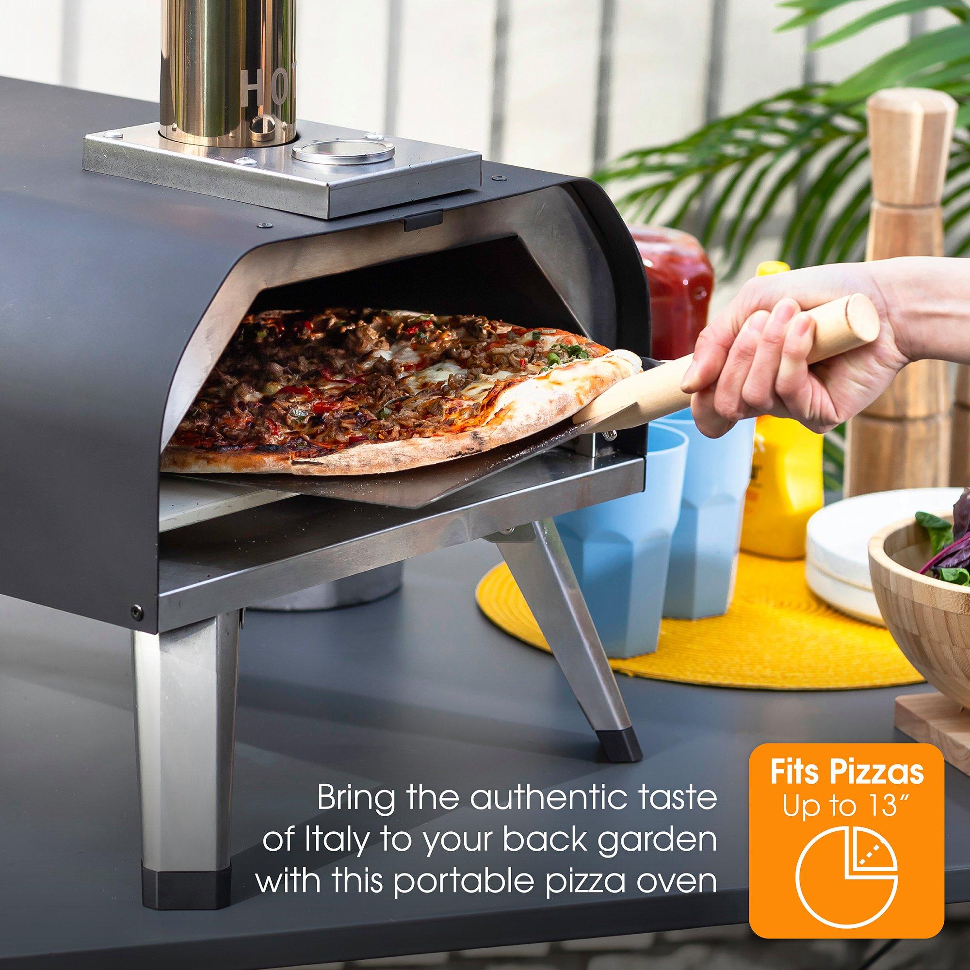 Black - Abode - AWPPO01BPC 13” Wood Pellet Pizza Oven - 3