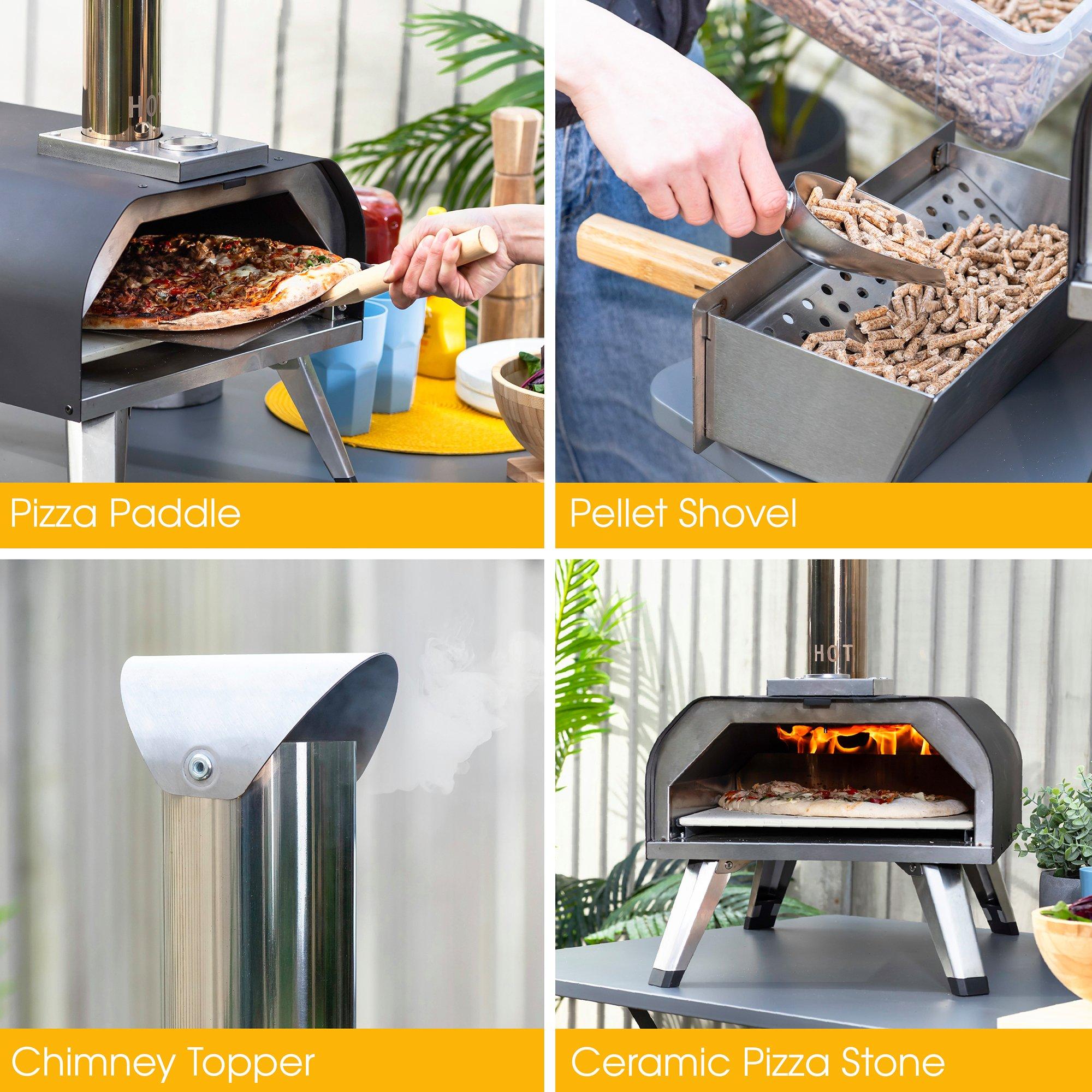 Black - Abode - AWPPO01BPC 13” Wood Pellet Pizza Oven - 4