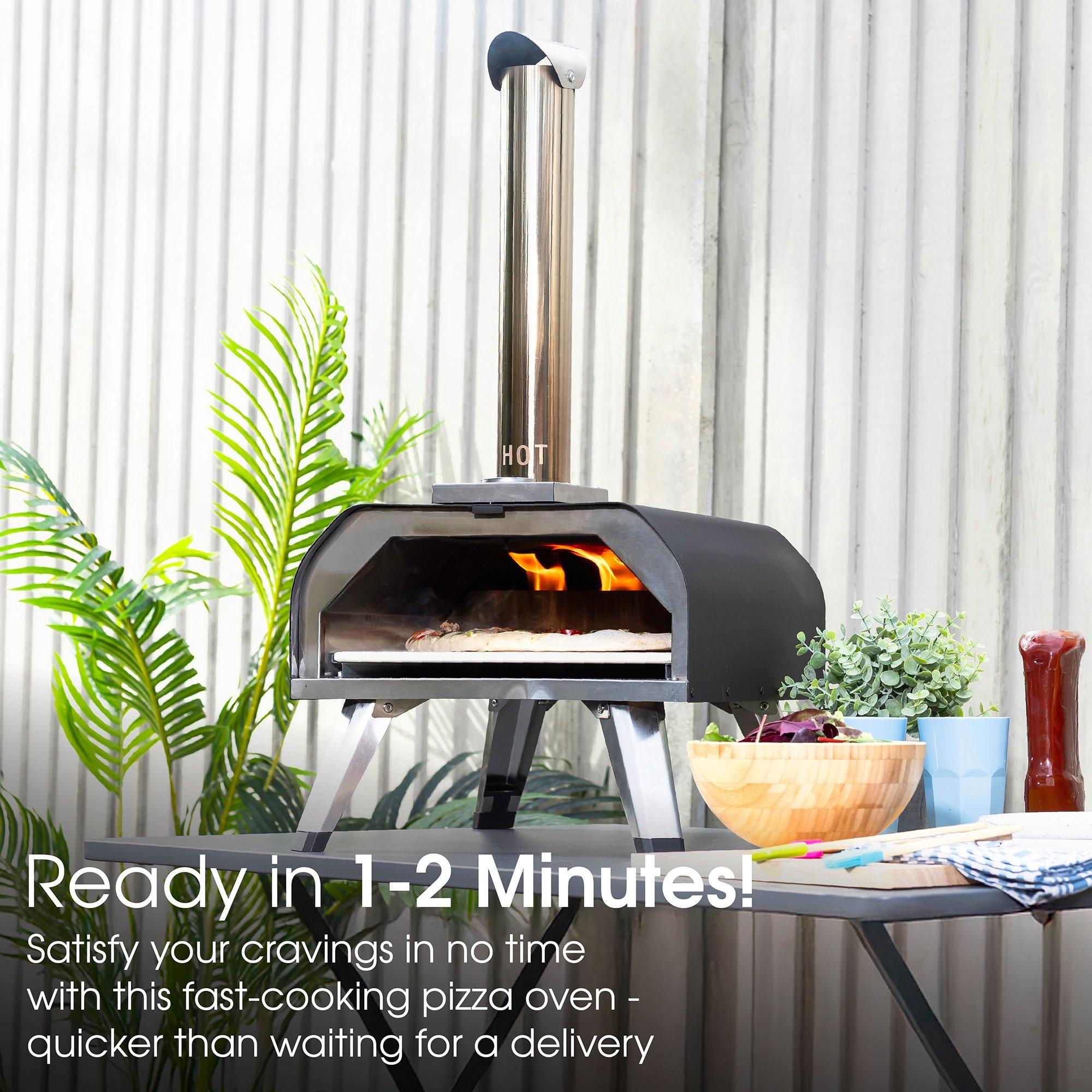 Black - Abode - AWPPO01BPC 13” Wood Pellet Pizza Oven - 5