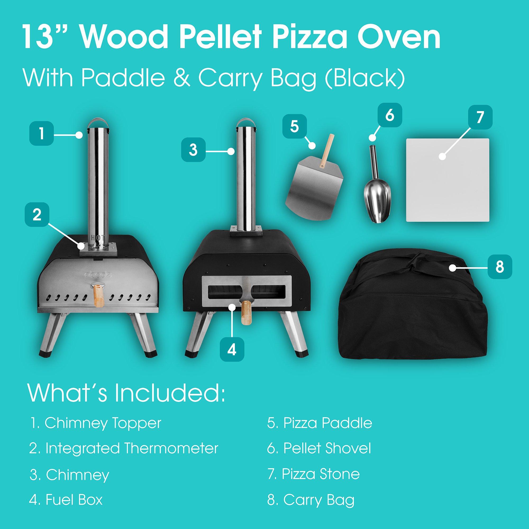 Black - Abode - AWPPO01BPC 13” Wood Pellet Pizza Oven - 9