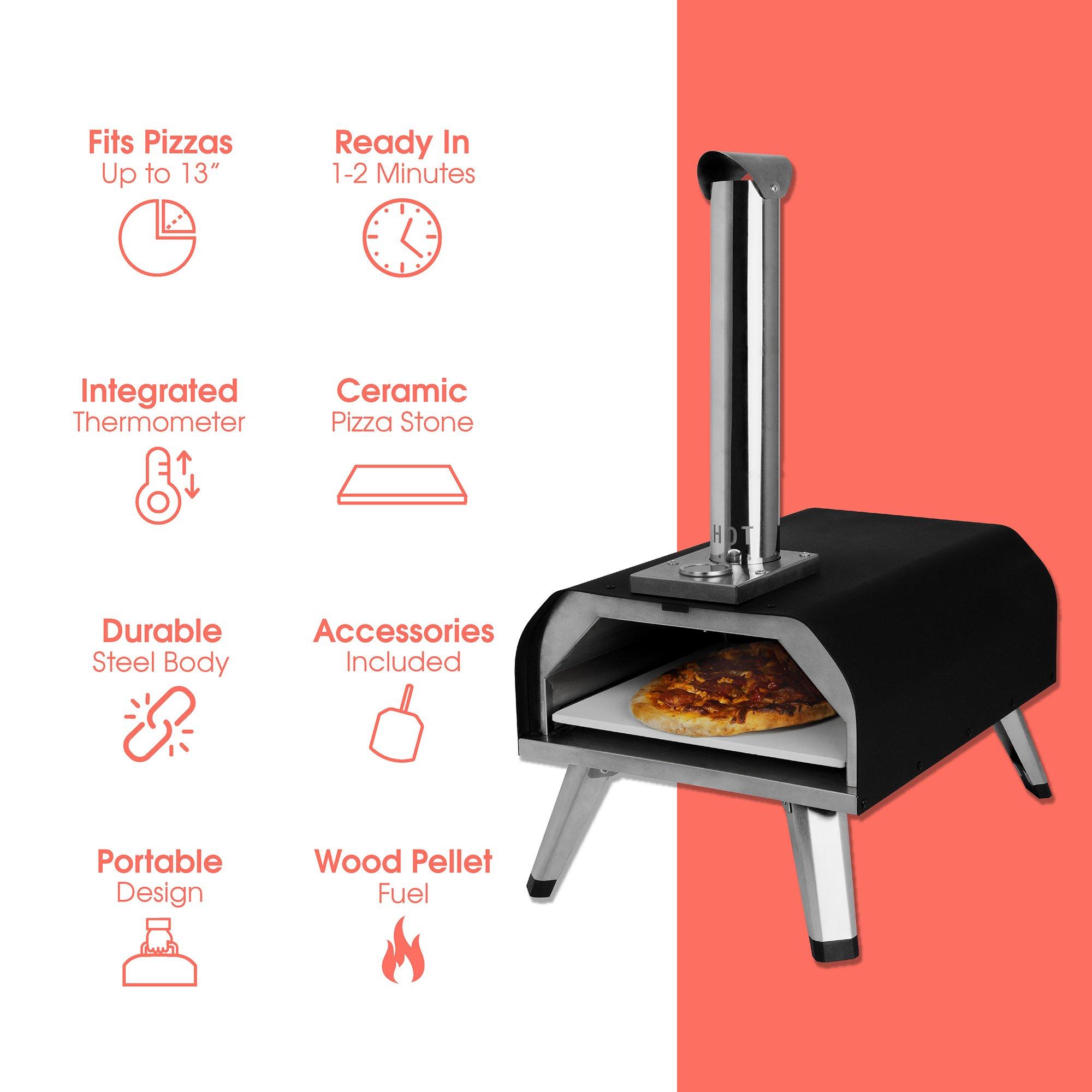 Black - Abode - AWPPO01BPC 13” Wood Pellet Pizza Oven - 10