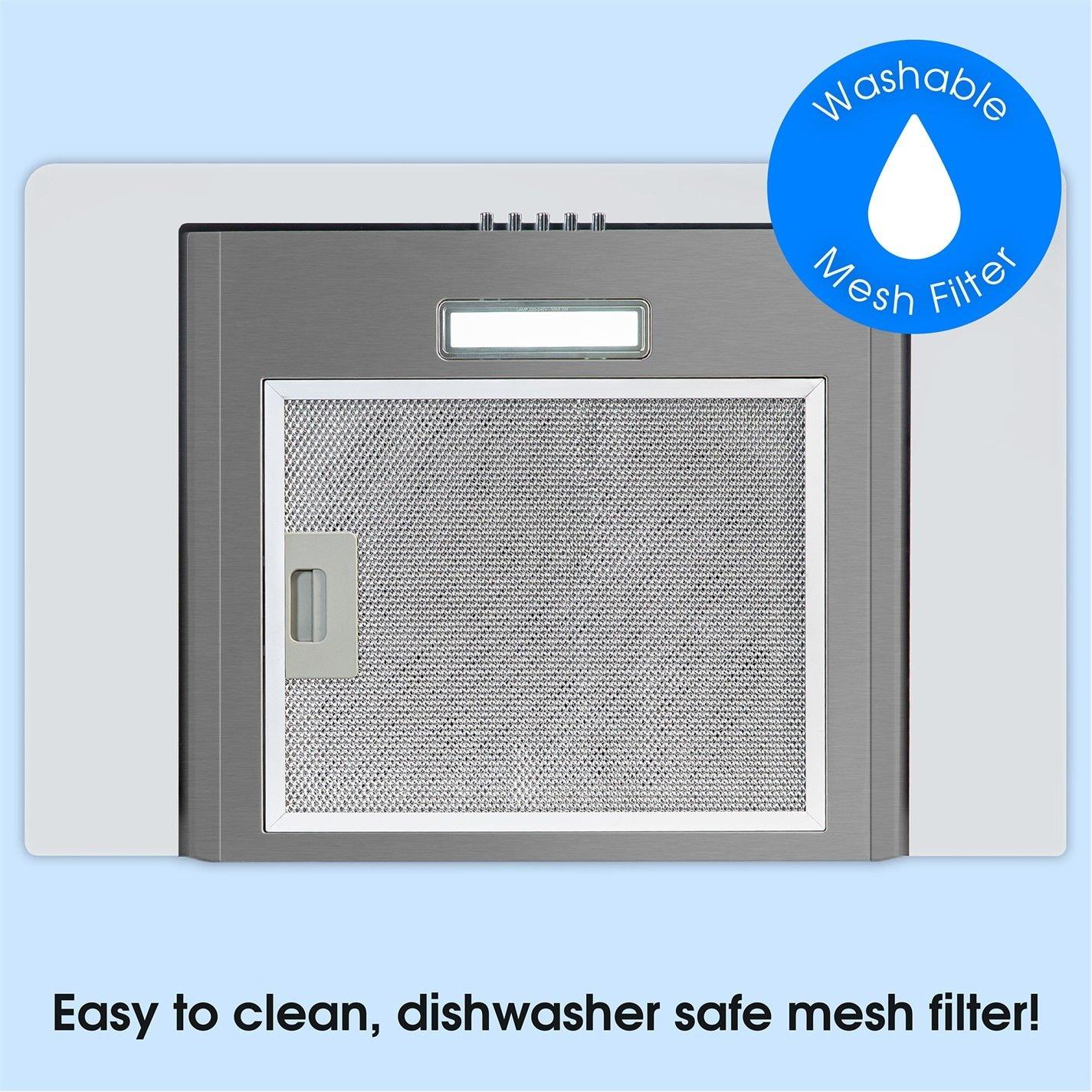 Stainless Steel - Abode - AGCH6031SS 60cm Curved Glass Cooker Hood - 6