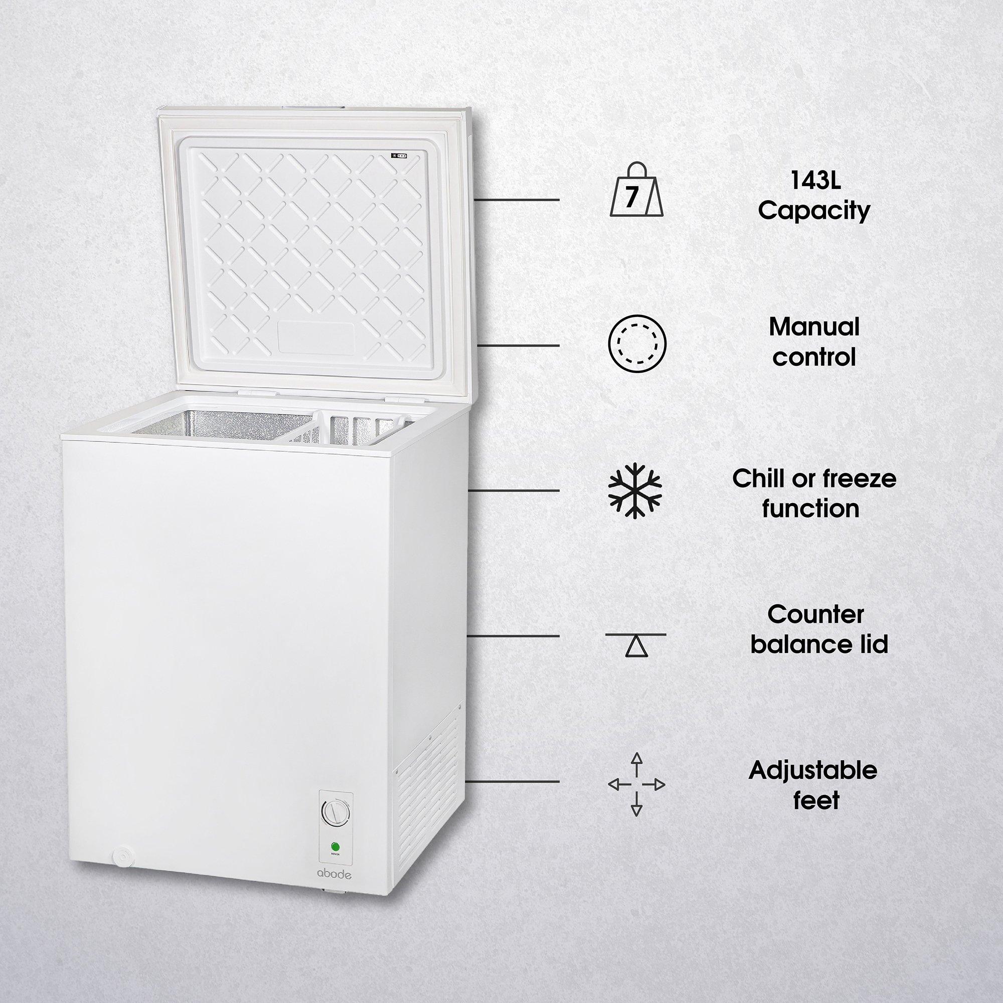White - Abode - A142CF0E1W 143L Chest Freezer - White - 8