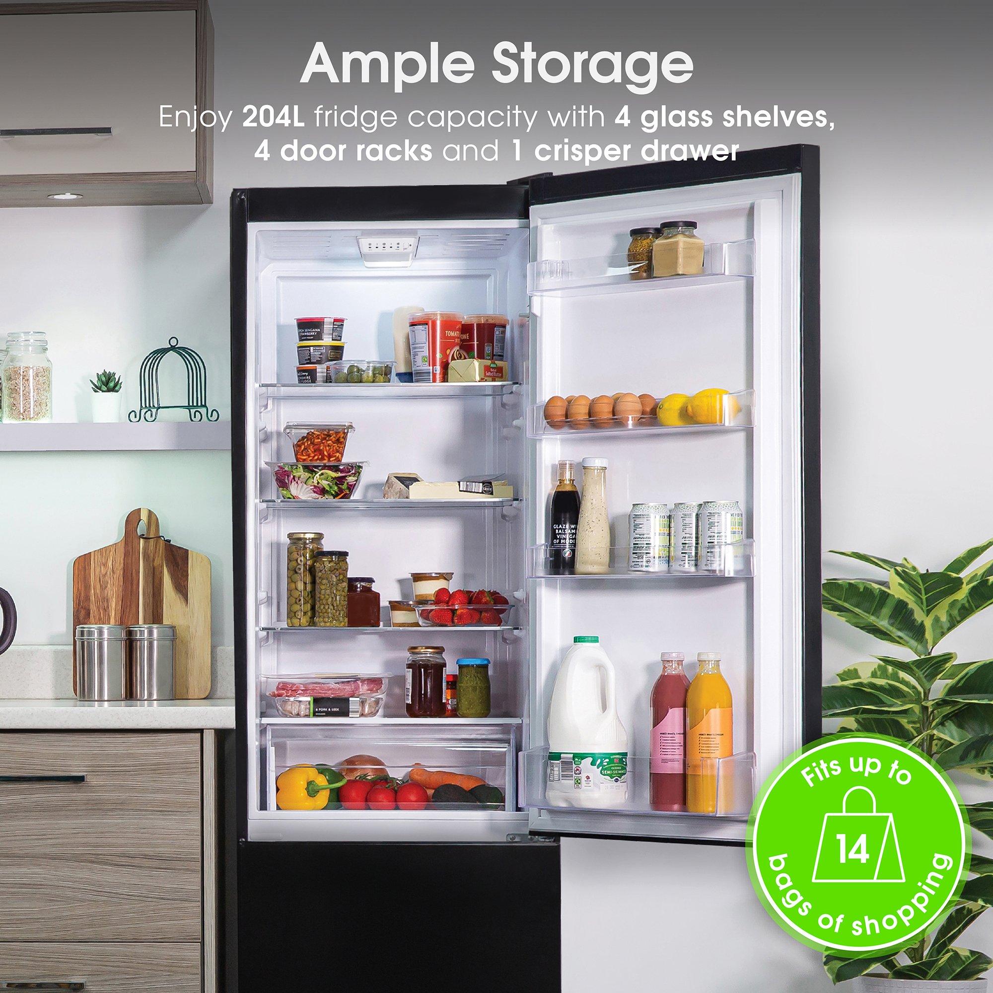 Black - Abode - A180FF541E1B 288L 70/30 Fridge Freezer in Black - 4