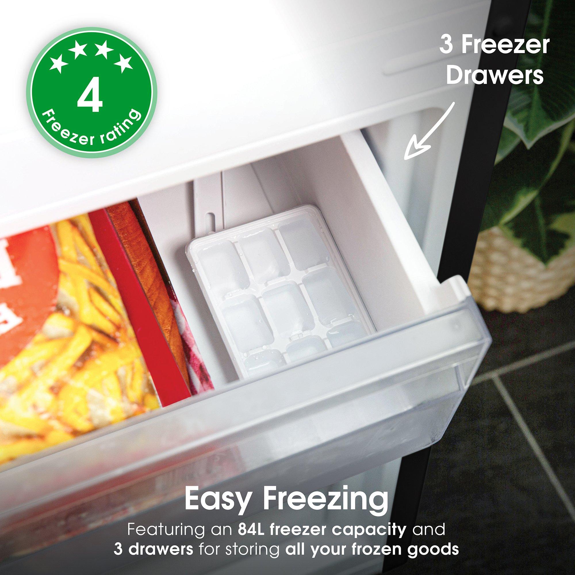 Black - Abode - A180FF541E1B 288L 70/30 Fridge Freezer in Black - 6