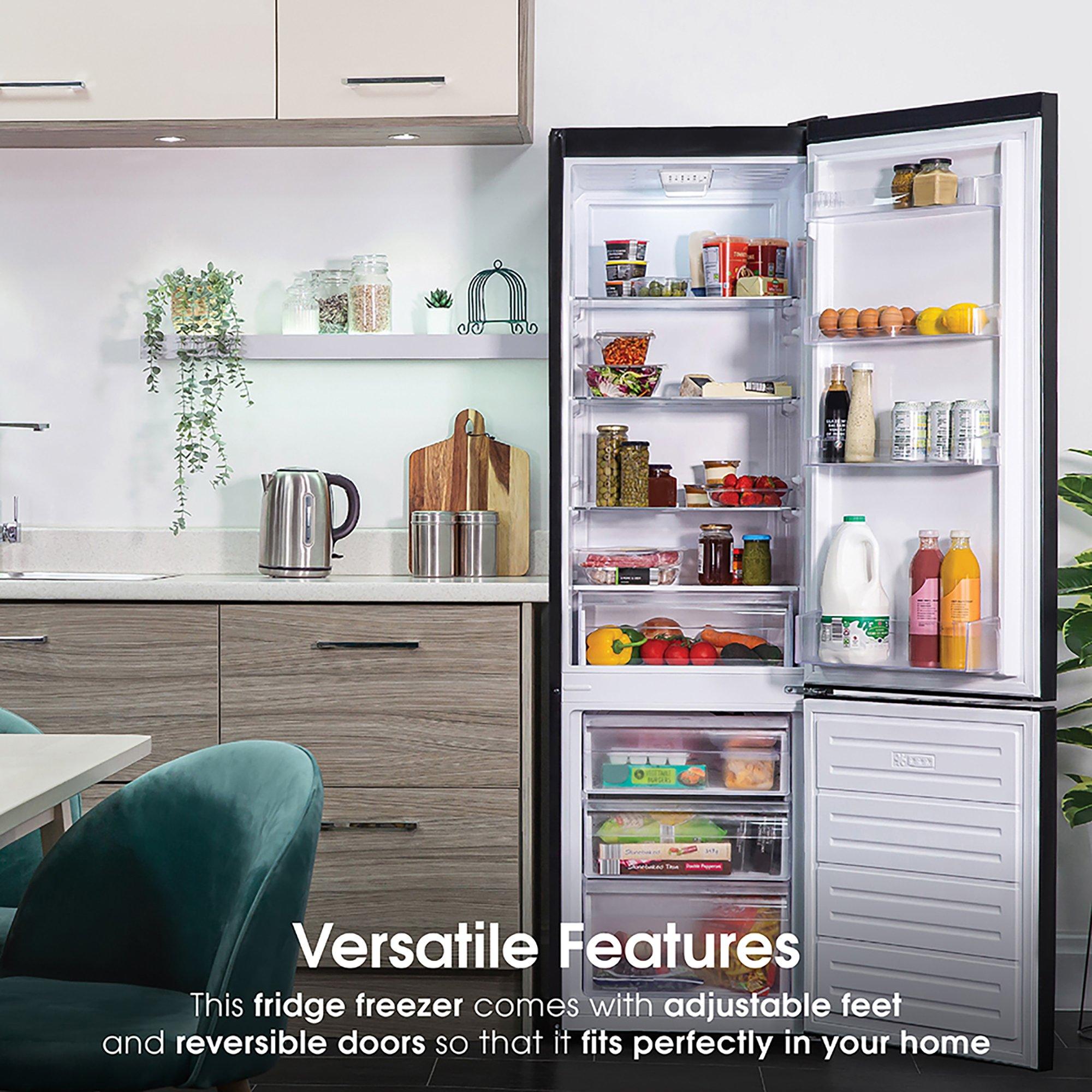 Black - Abode - A180FF541E1B 288L 70/30 Fridge Freezer in Black - 7