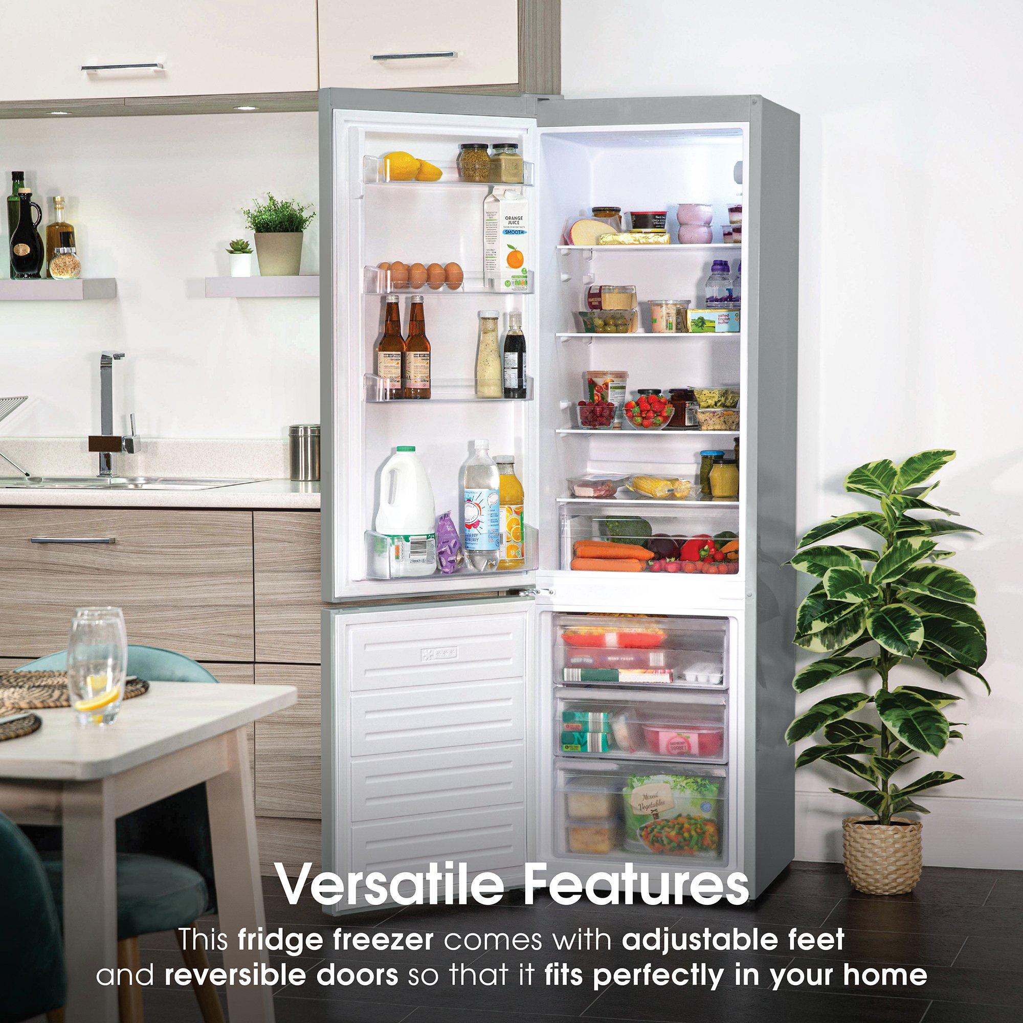 Silver - Abode - A180FF541E1S 288L 70/30 Fridge Freezer in Silver - 7