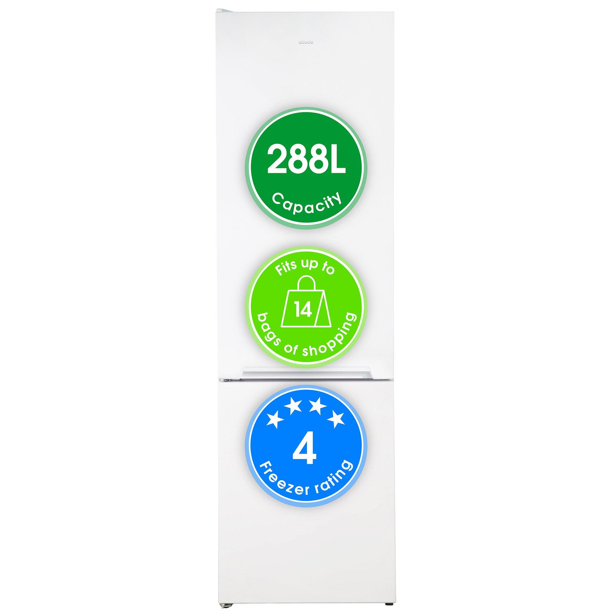 White - Abode - A180FF541E1W 288L 70/30 Fridge Freezer in White - 1