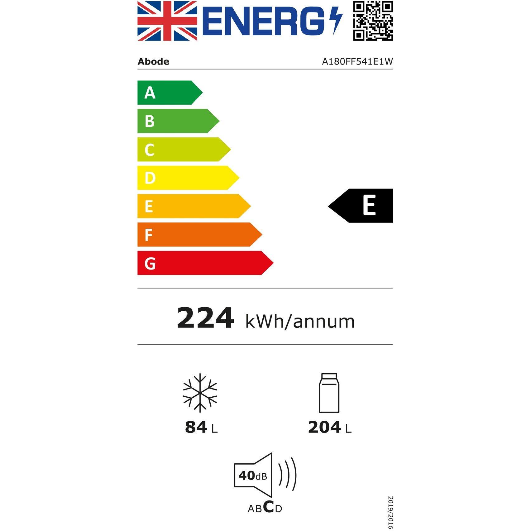 White - Abode - A180FF541E1W 288L 70/30 Fridge Freezer in White - 10