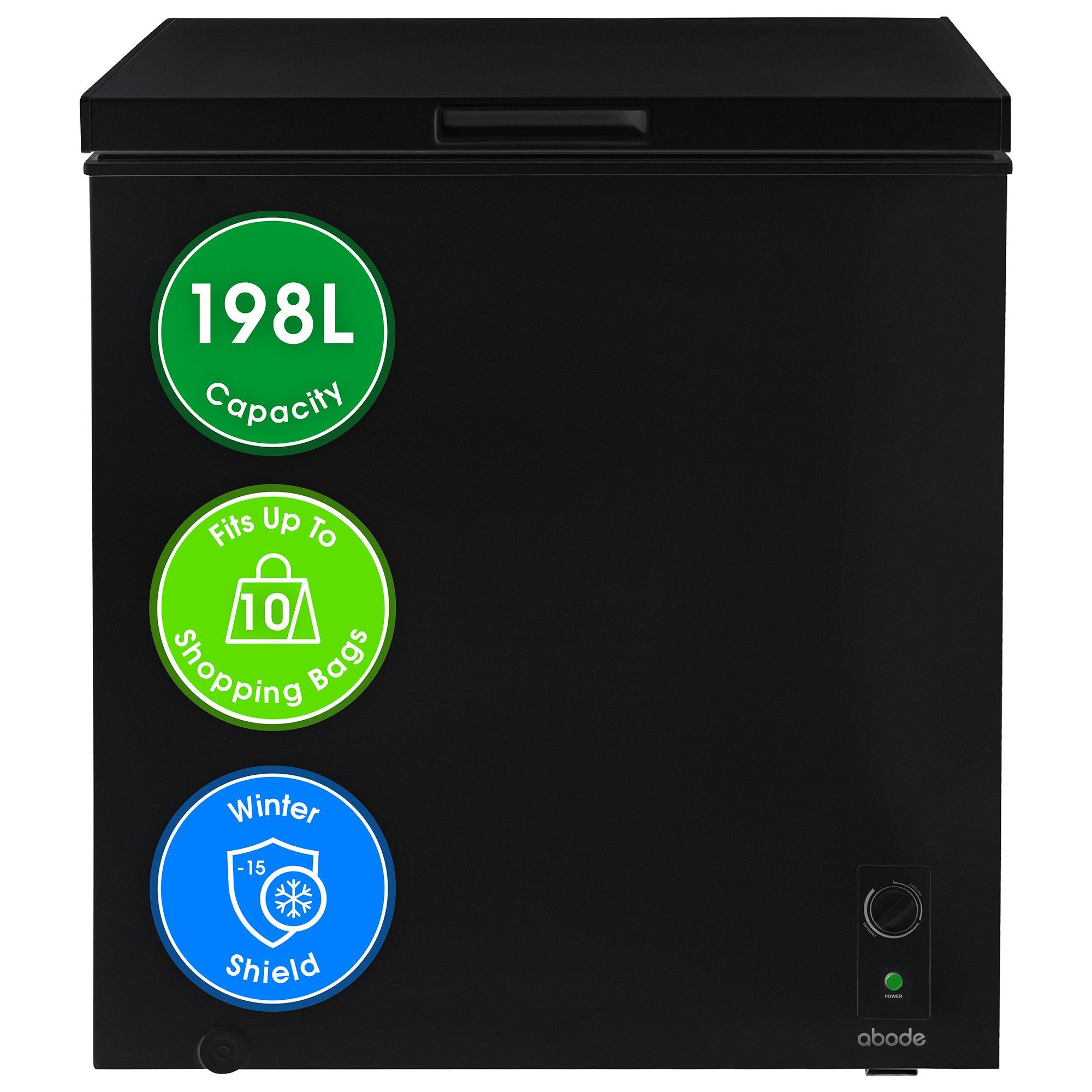 Black - Abode - A198CF0E1B 198L Chest Freezer in Black - 1