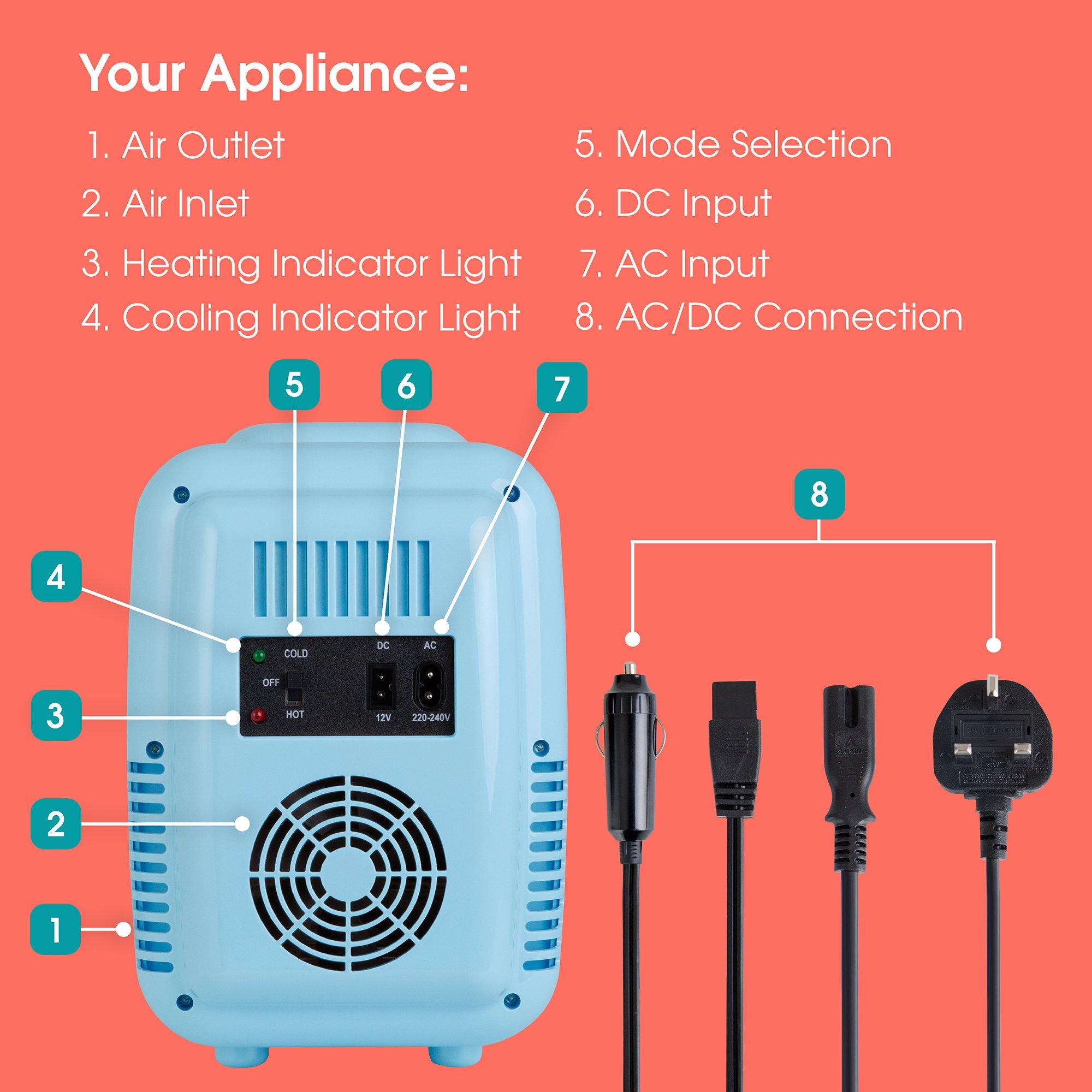 Blue - Abode - A4CLR201BL Retro 4L Cooler in Blue - 10