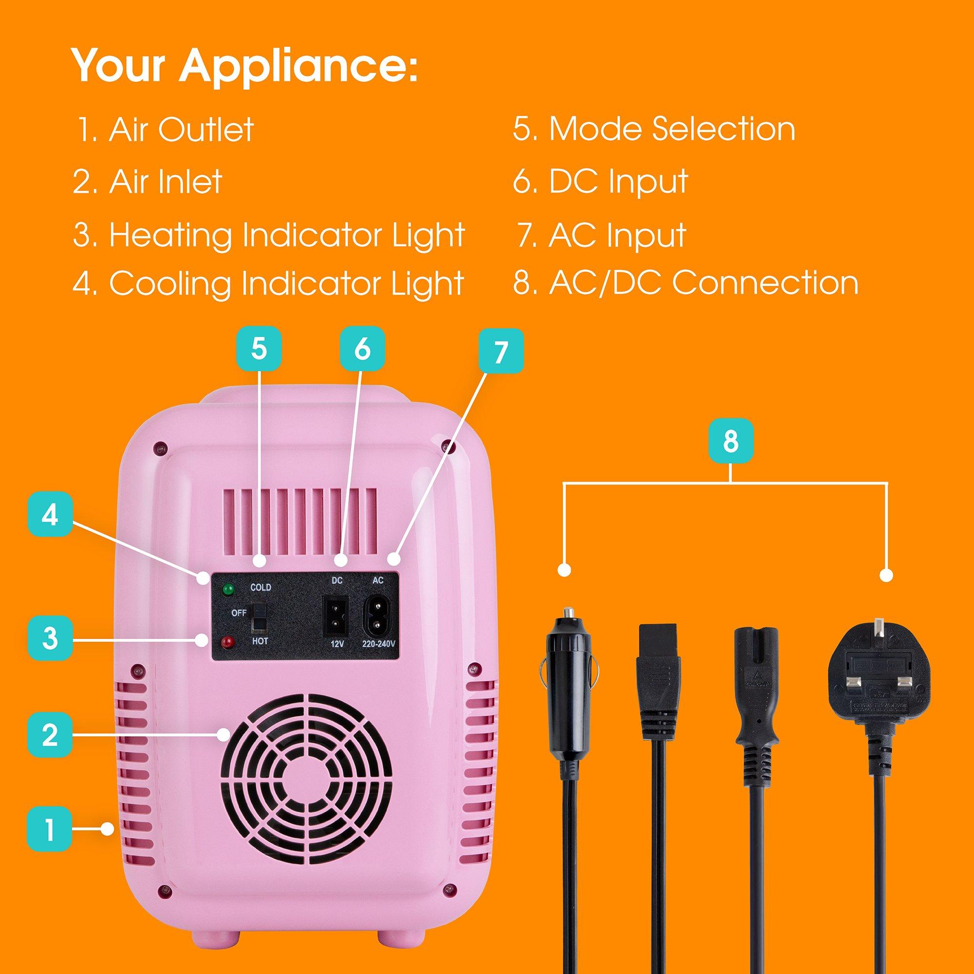 Pink - Abode - A4CLR201P Retro 4L Cooler in Pink - 10