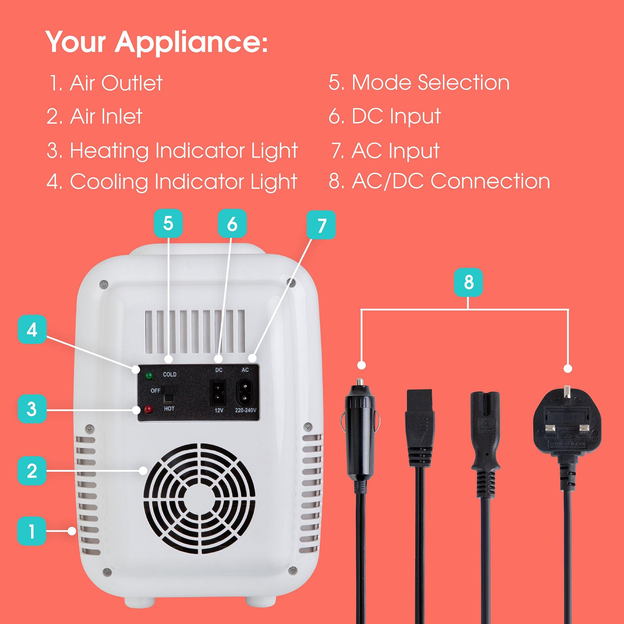 White - Abode - A4CLR201W Retro 4L Cooler in White - 10