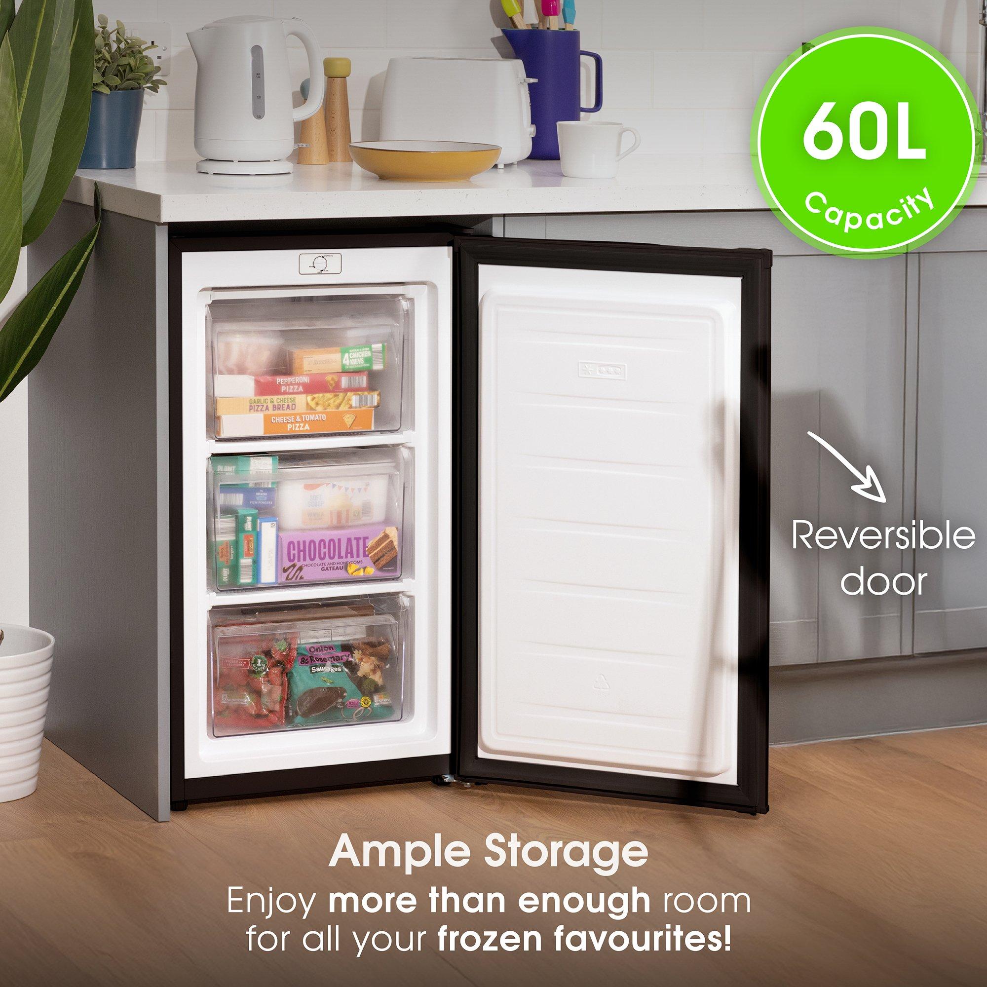 Black - Abode - A85UCFZ482E1B 60L Undercounter Freezer in Black - 4