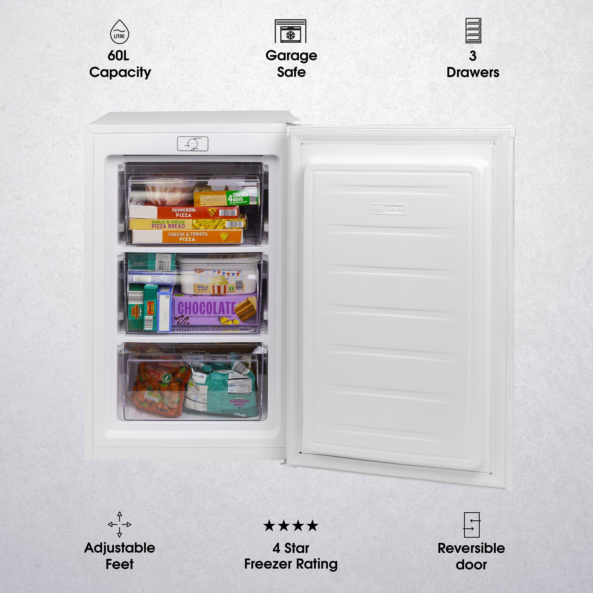 White - Abode - A85UCFZ482E1W 60L Undercounter Freezer in White - 7