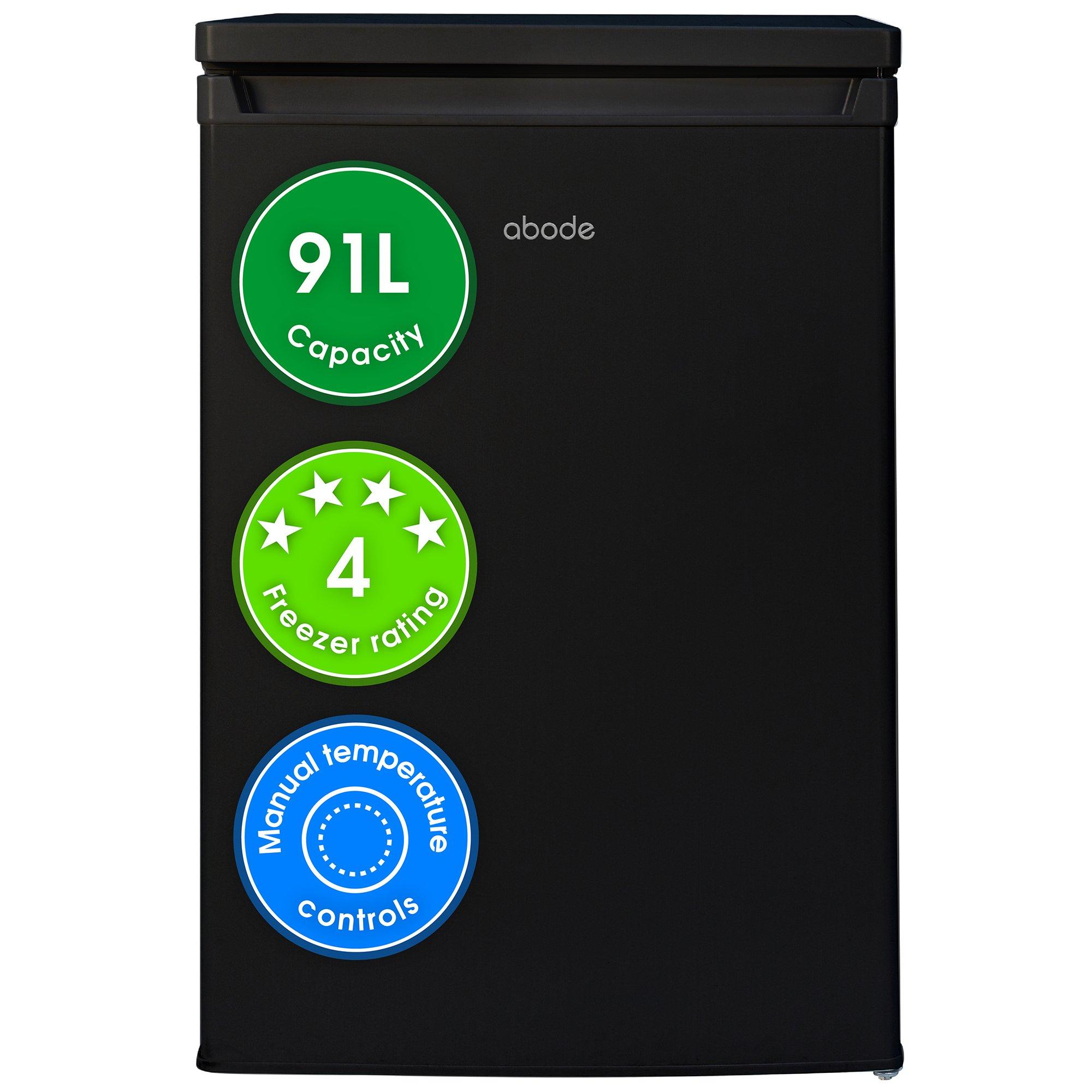 Black - Abode - A85UCFZ552E1B 55cm Undercounter Freezer - Black - 1