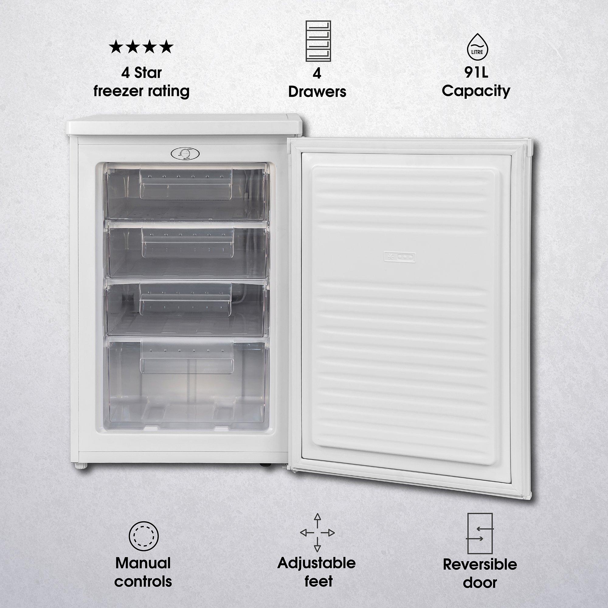 White - Abode - A85UCFZ552E1W 55cm Undercounter Freezer - White - 7