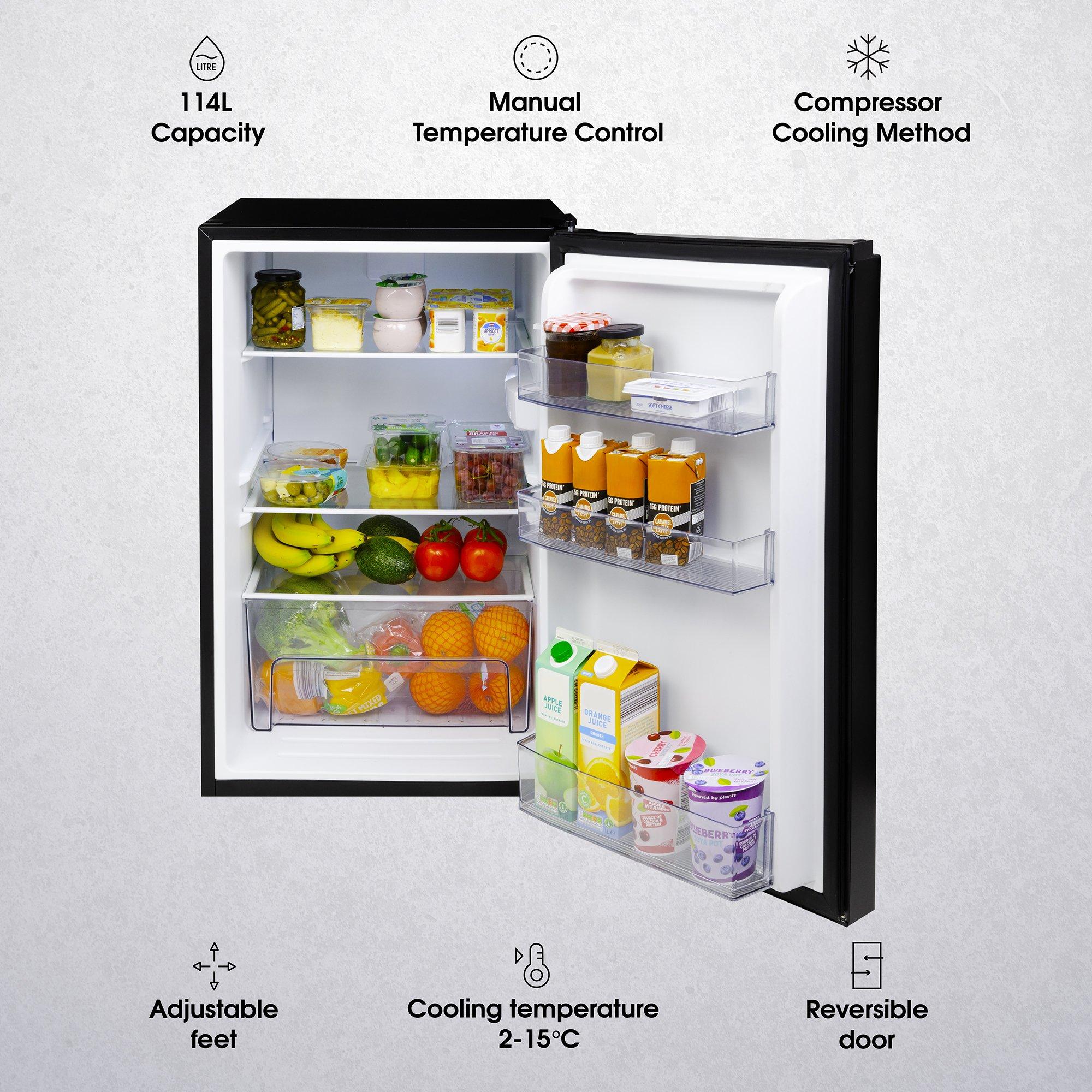Black - Abode - A85UCLF504E1B 114L Undercounter Larder Fridge - 8