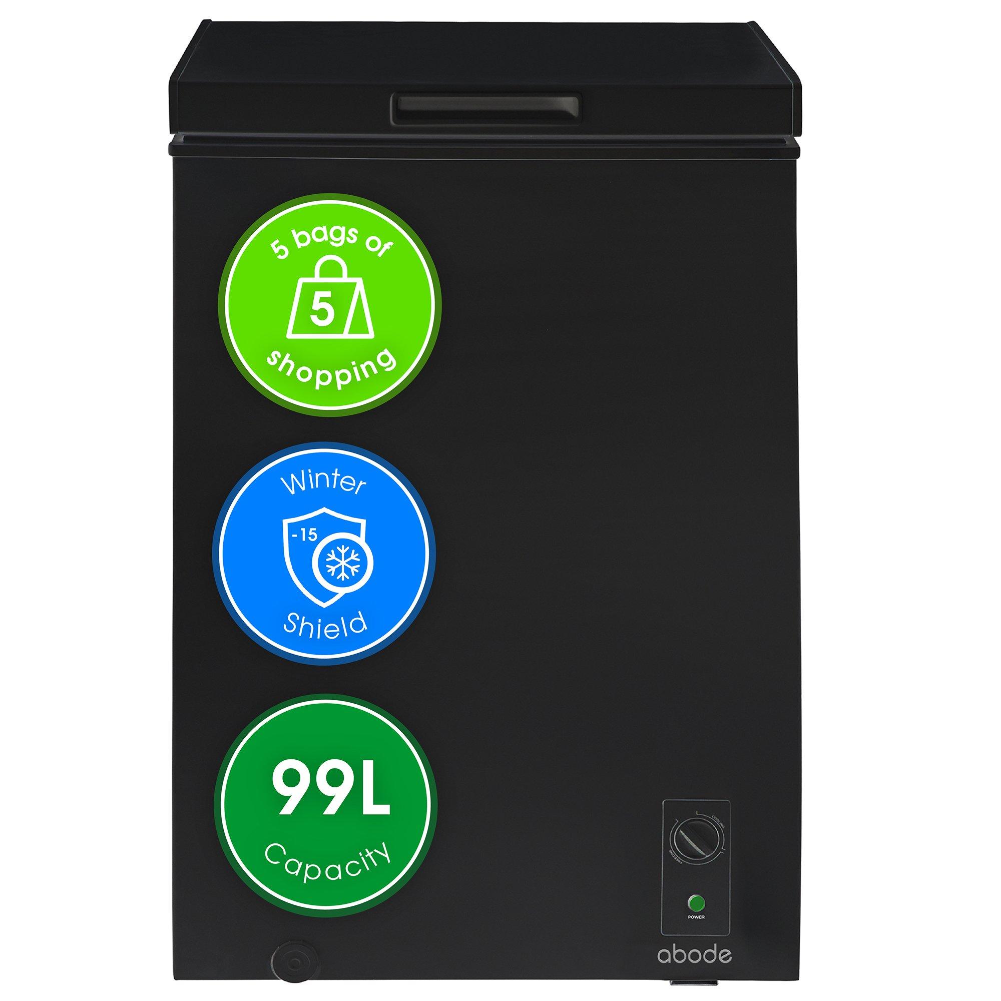 Black - Abode - A99CF0E1B 99L Chest Freezer - Black - 1