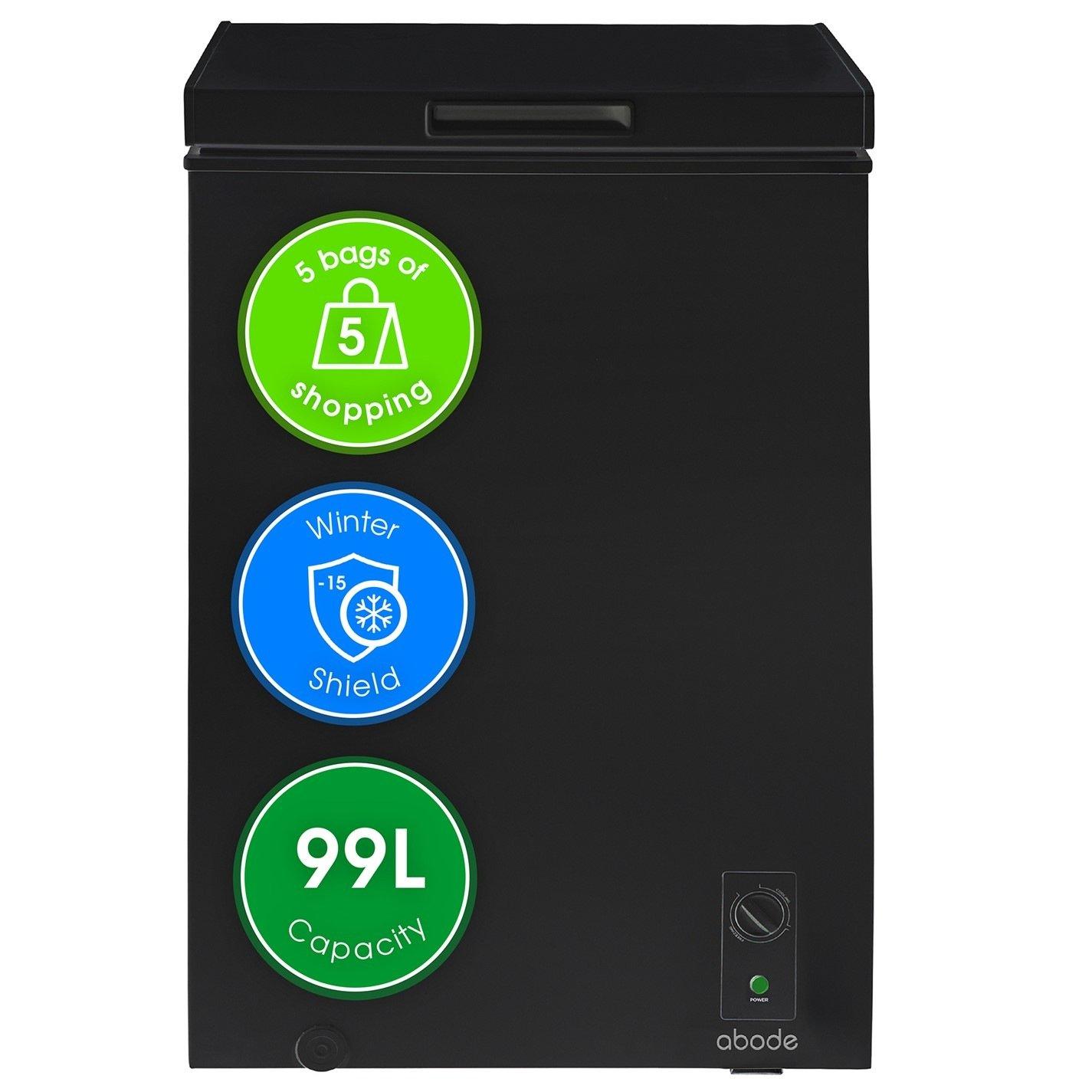 Black - Abode - A99CF0E1B 99L Chest Freezer - Black - 1
