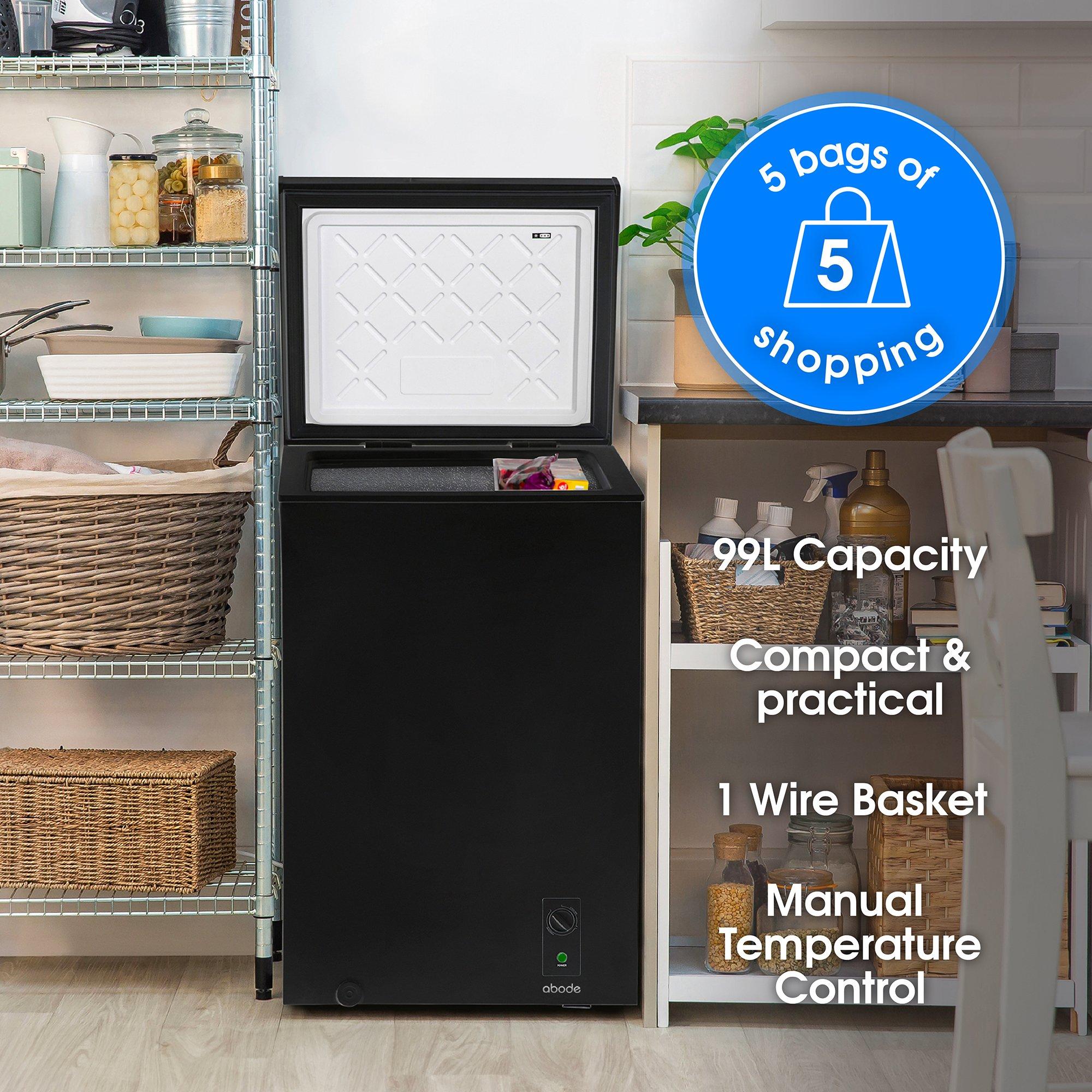 Black - Abode - A99CF0E1B 99L Chest Freezer - Black - 4