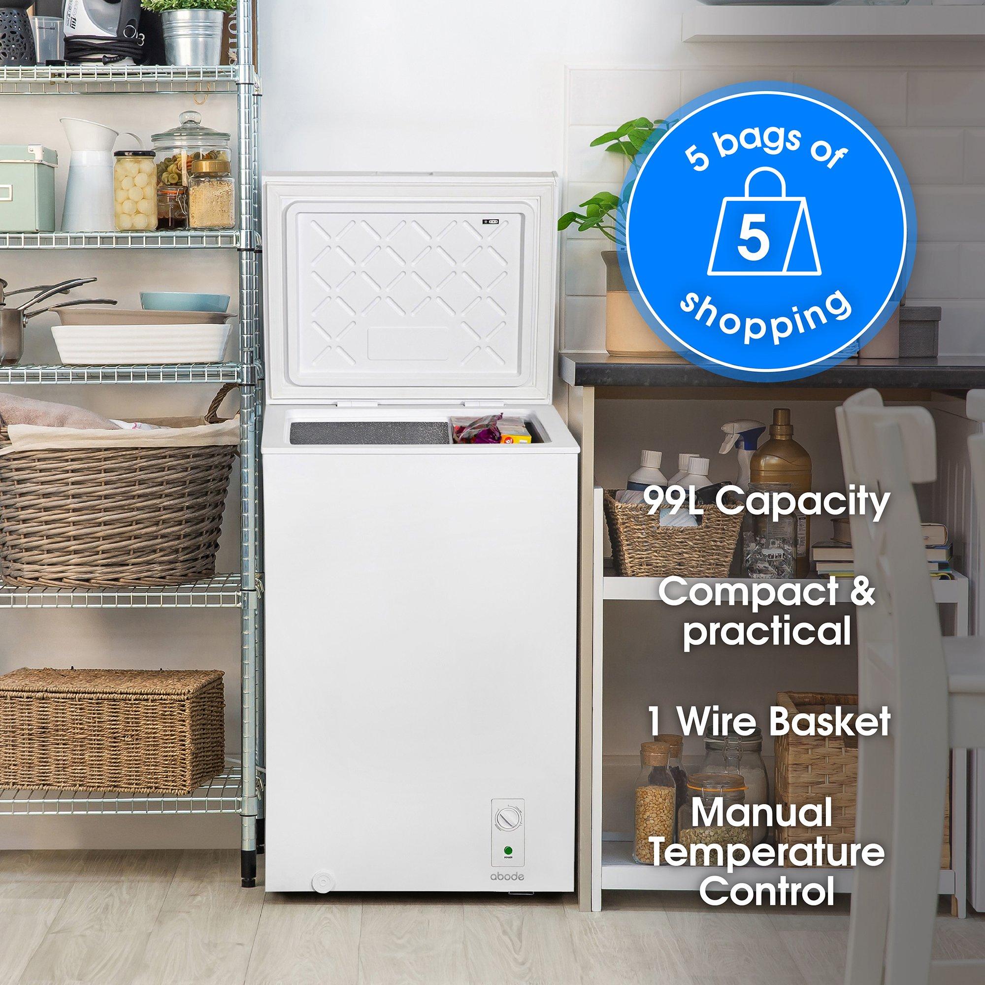 White - Abode - A99CF0E1W 99L Chest Freezer - White - 4