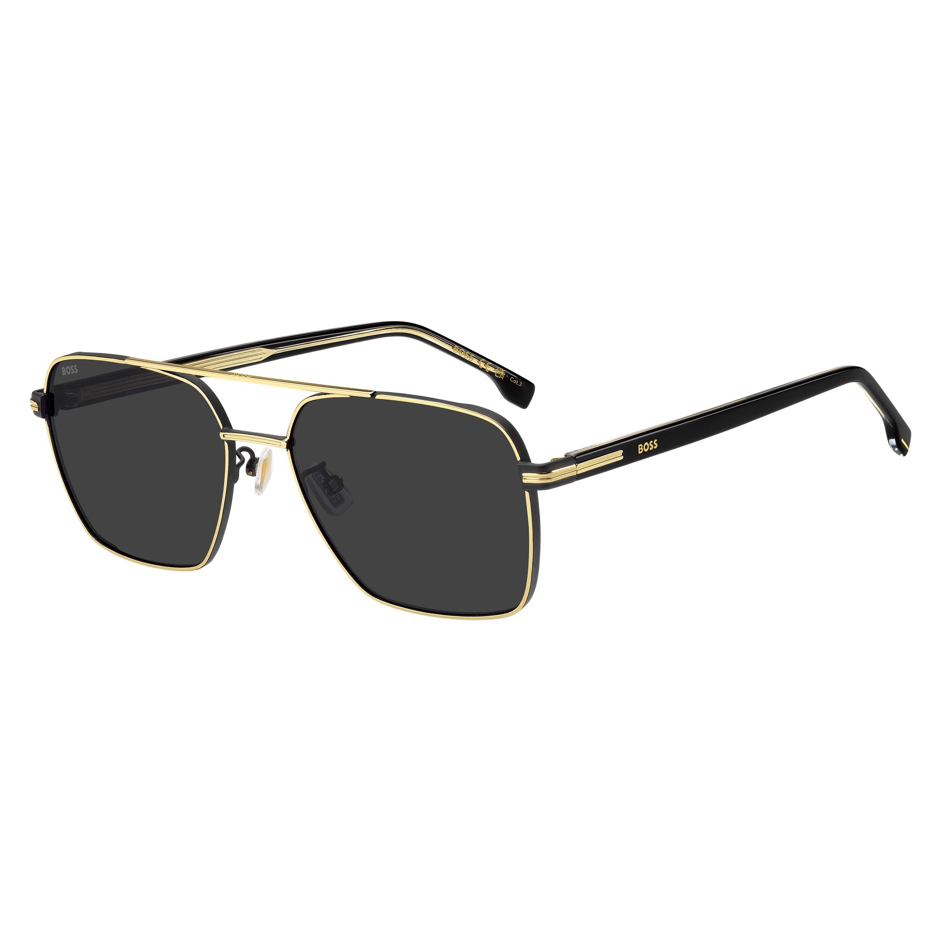 Boss Men's Rectangle Sunglasses - Black Gold