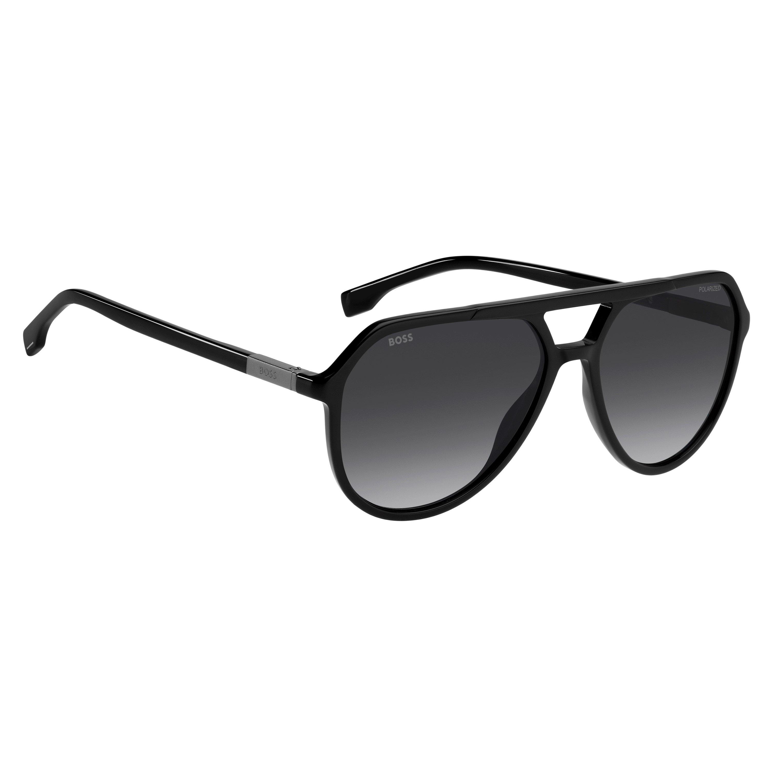 Black - Boss - Men's Pilot Oval Sunglasses - 2