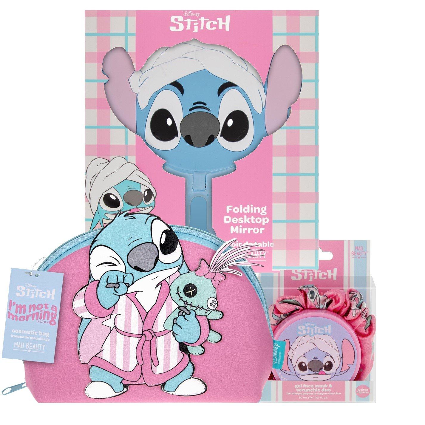 Multi - Disney Stitch - Stitch Pamper Set- Mirror Scrunchie Cosmetic Bag - 1