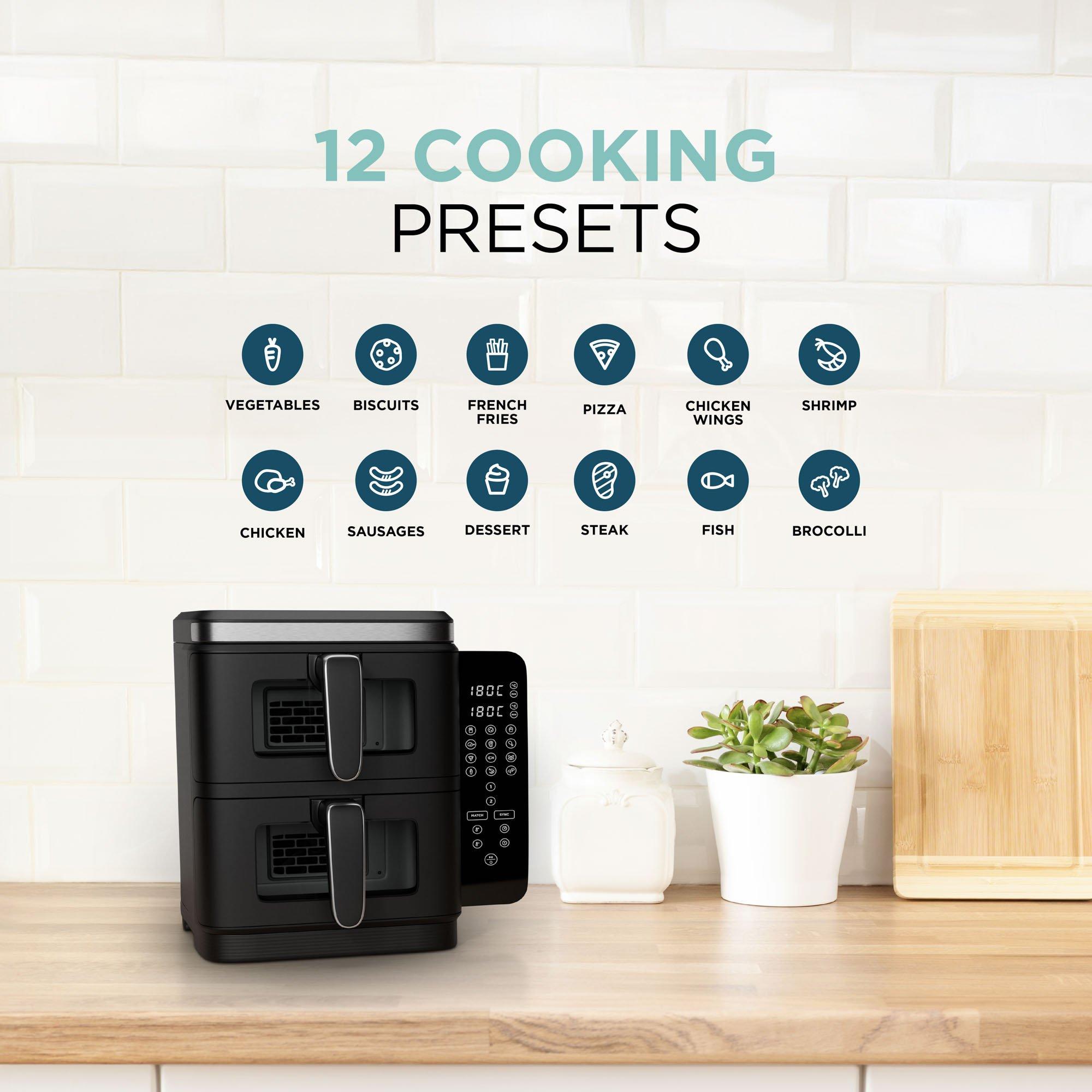 Black - DMD Collective - Double Air Fryer - 11L, 12 Cooking Options - 3