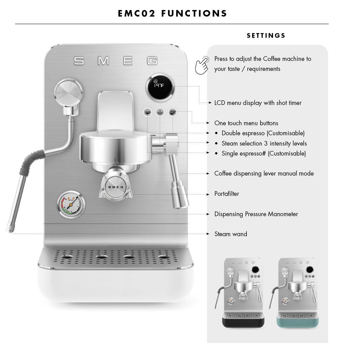 Green - Smeg - Mini Pro Espresso Coffee Machine in Emerald Green - 12