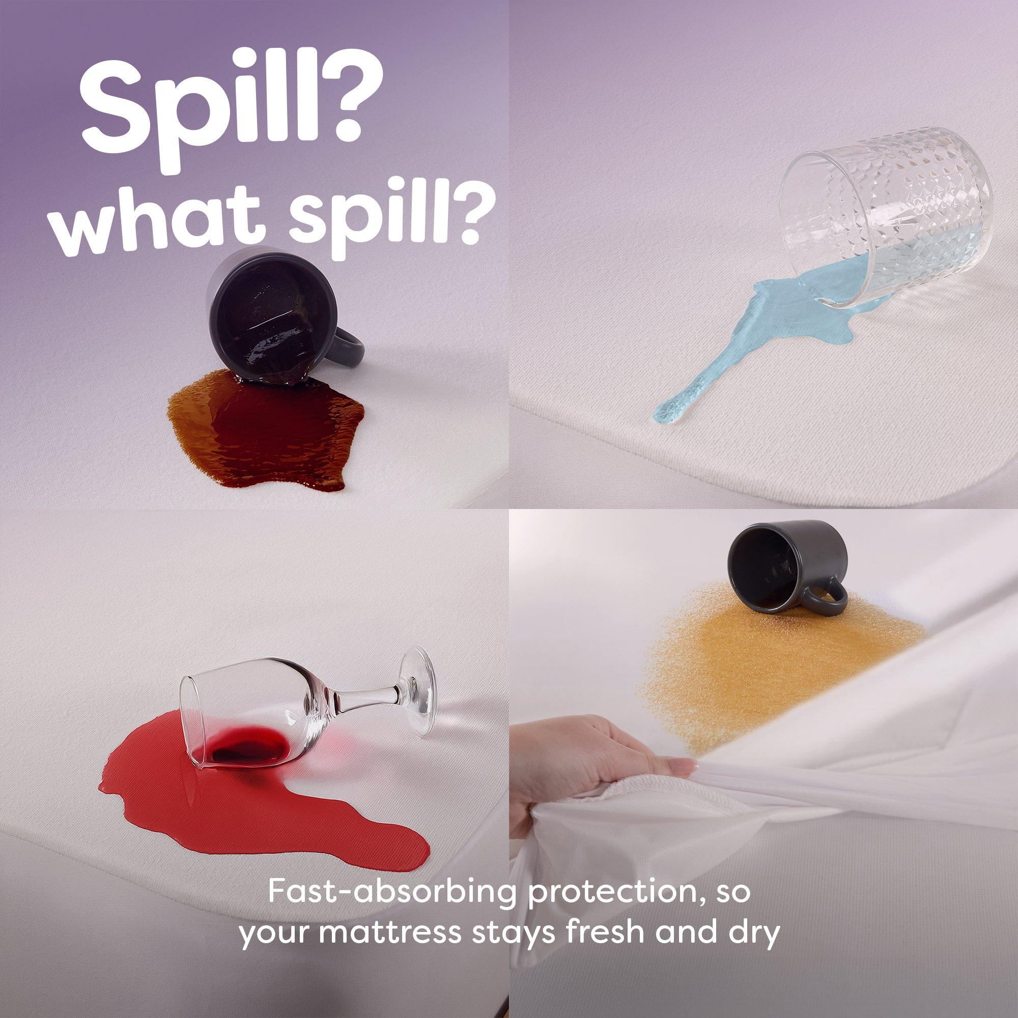 White - Slumberdown - 10cm Mattress Topper & Waterproof Protector - 11