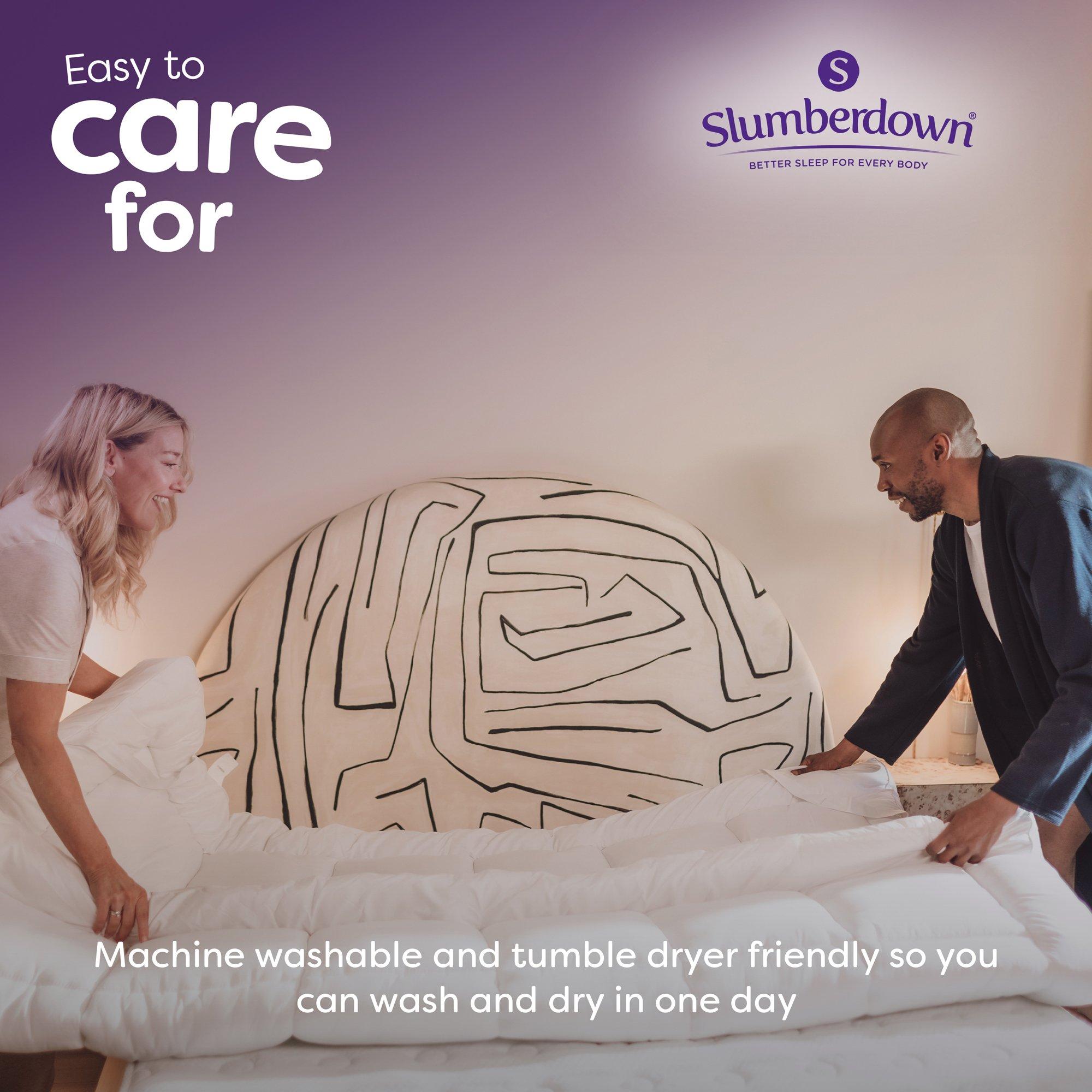 White - Slumberdown - 10cm Mattress Topper & Waterproof Protector - 12