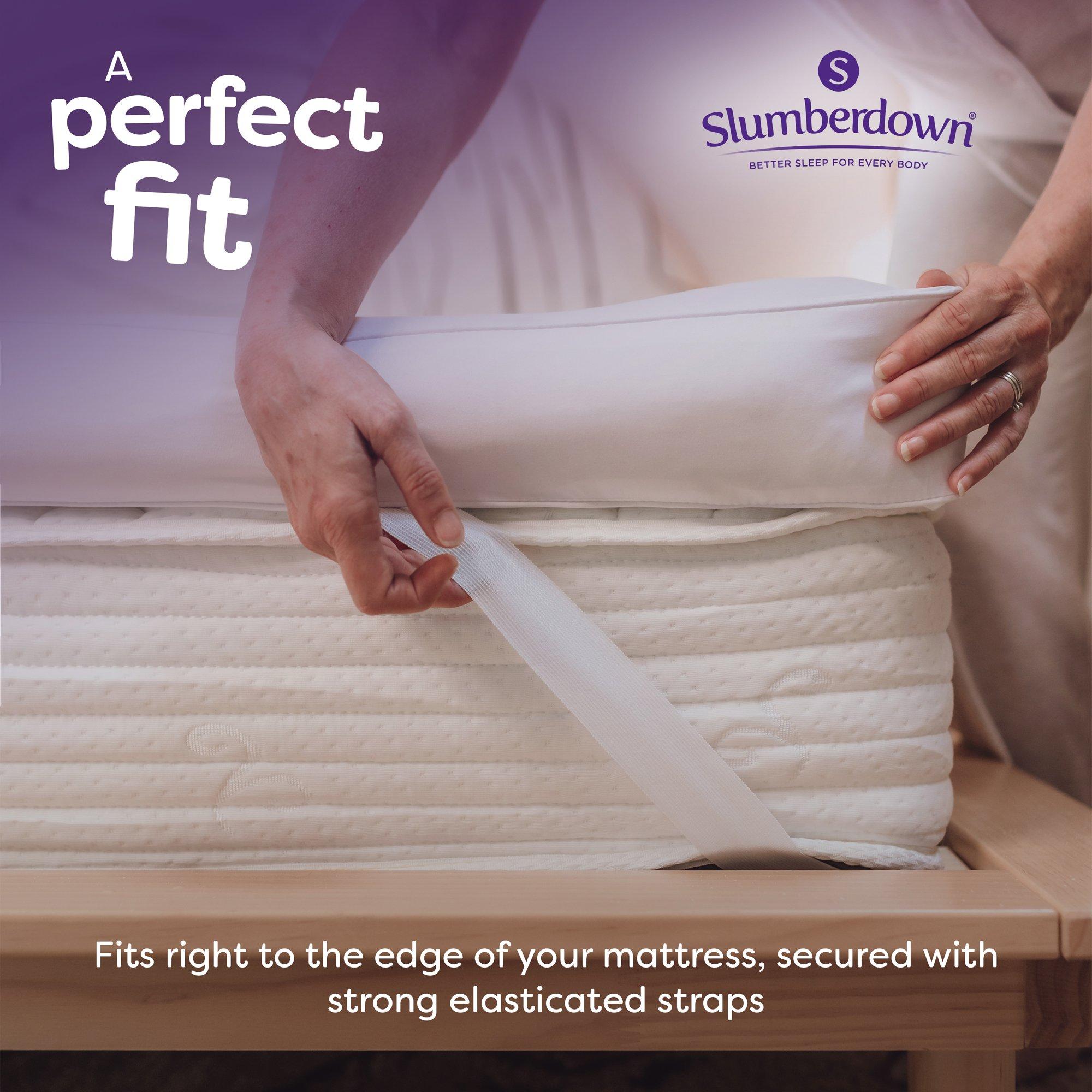 White - Slumberdown - 10cm Mattress Topper & Waterproof Protector - 10