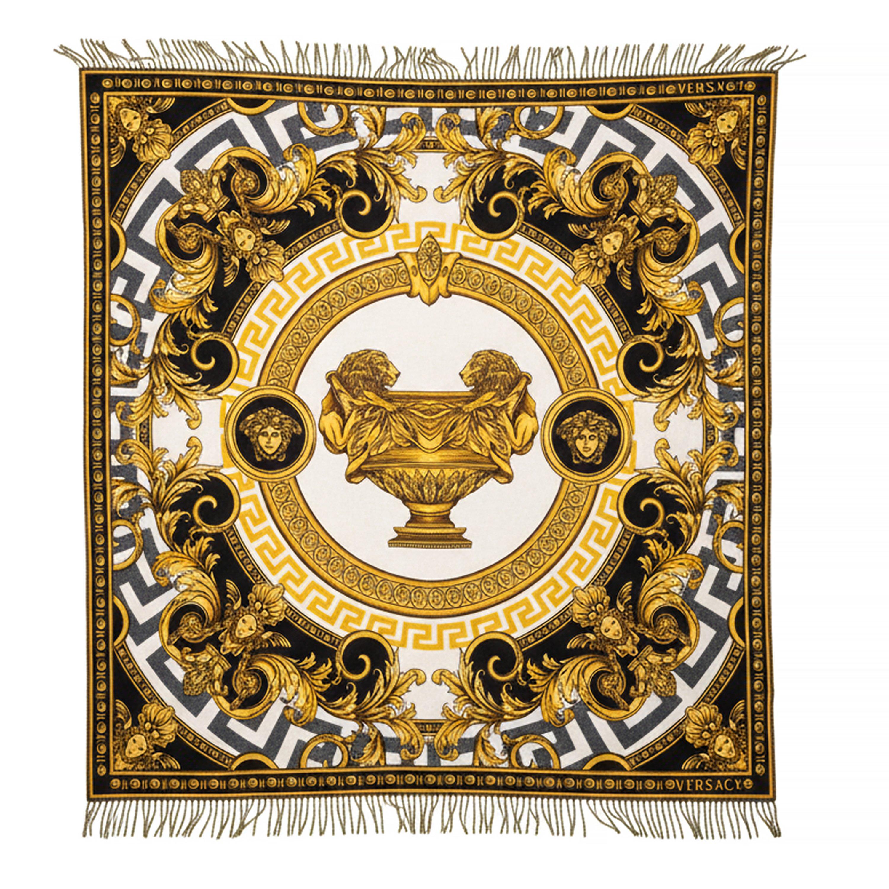 Yellow & Gold - Versace Home - La Coupe Des Dieux Fringed Blanket