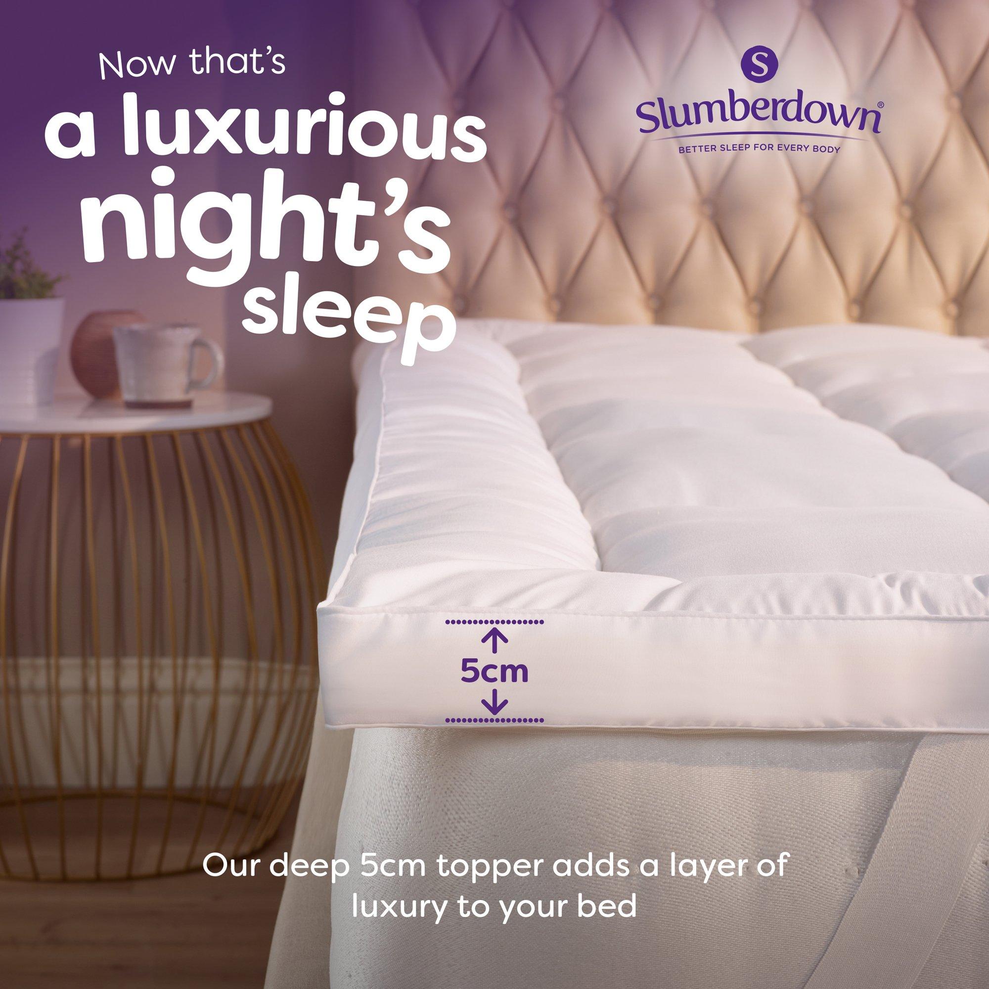 White - Slumberdown - Deep 5cm Mattress Topper - 2